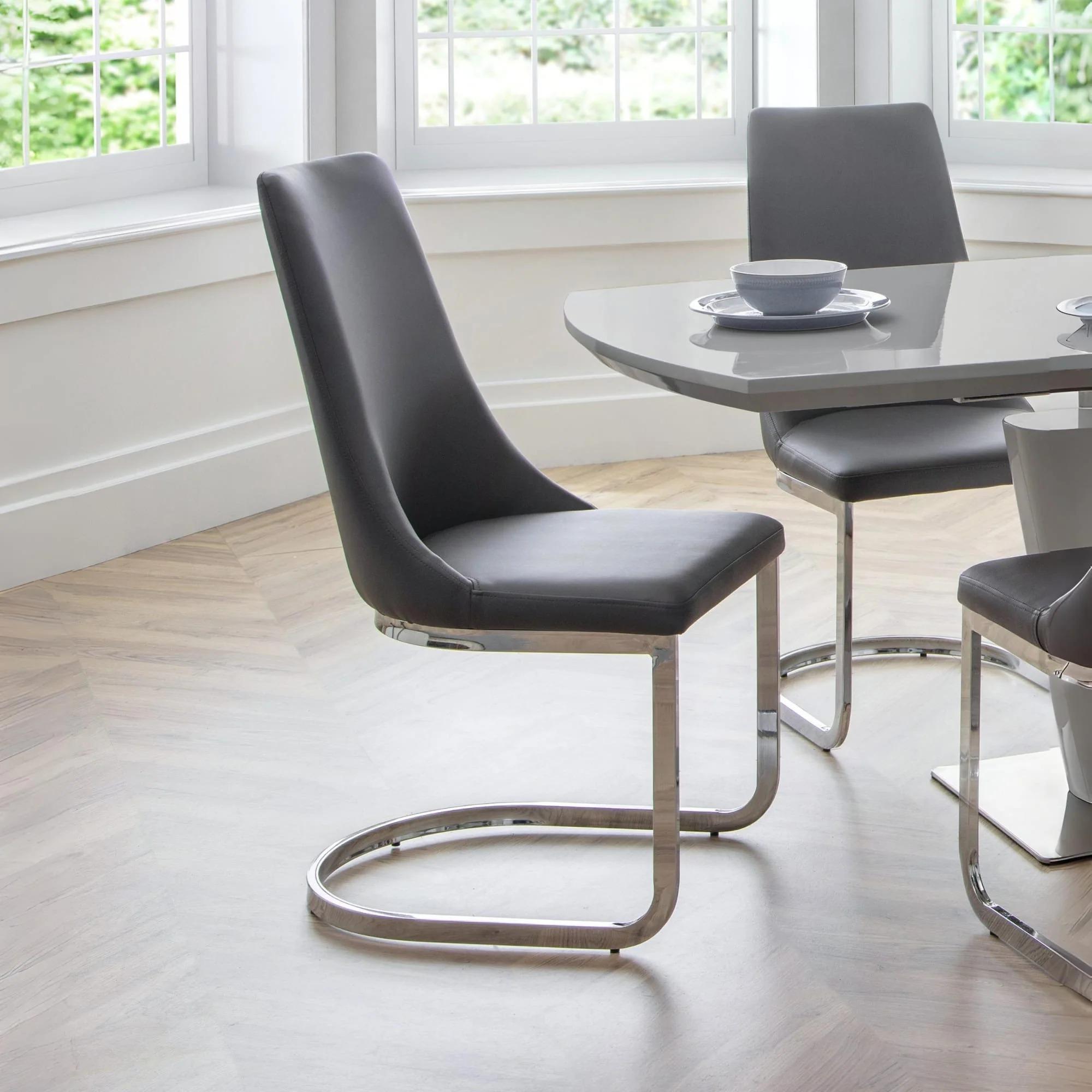 Como Cantilever Dining Chair - Set of 2 - Grey