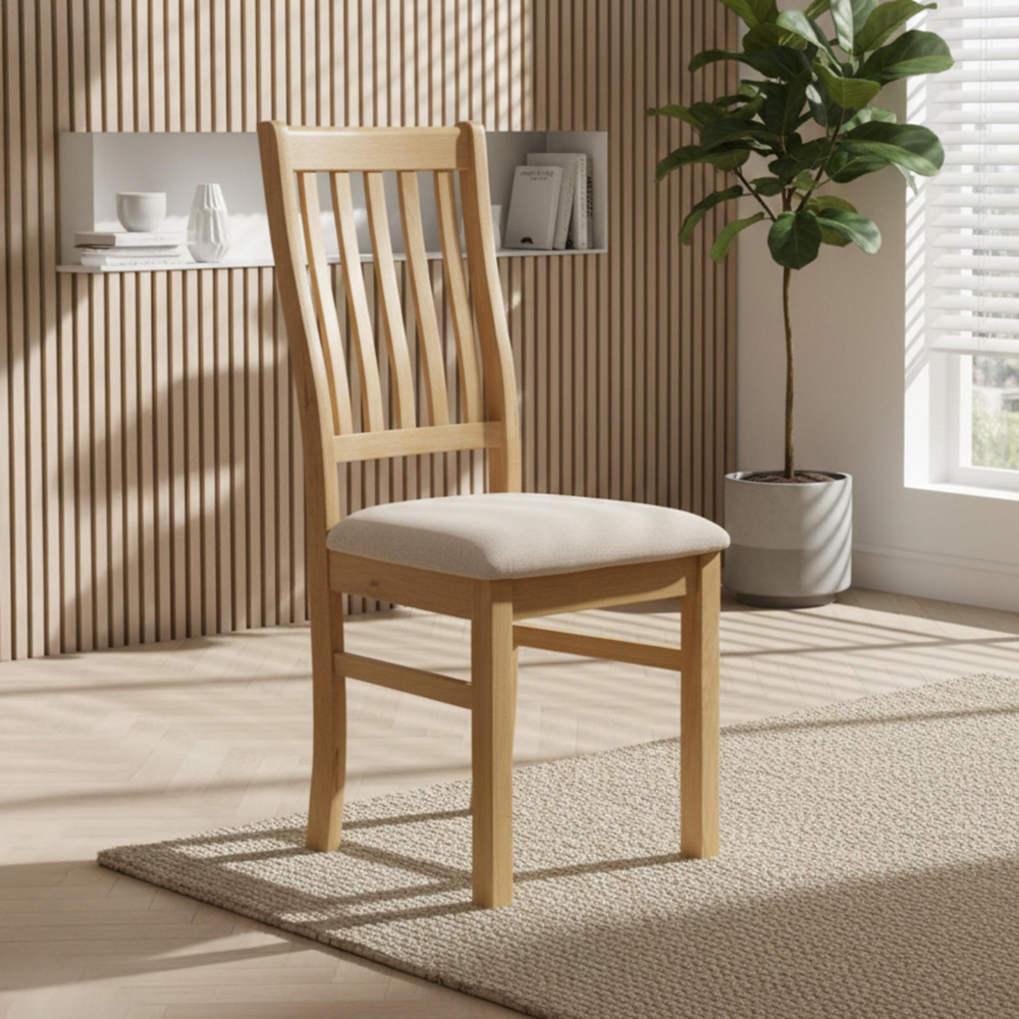  Arlington Oak Slatted Back Dining Chair - Set of 2 - Oak