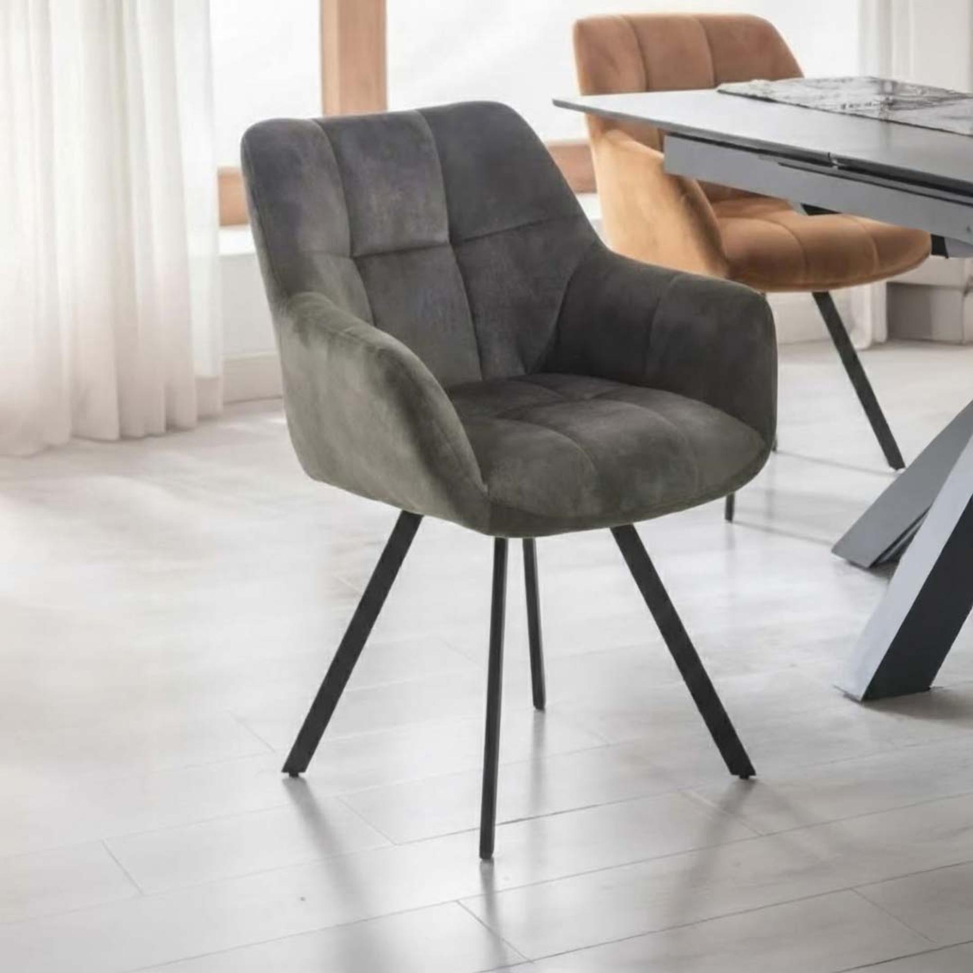 Jade Dining Armchair - Set of 2 - Olive Fabric