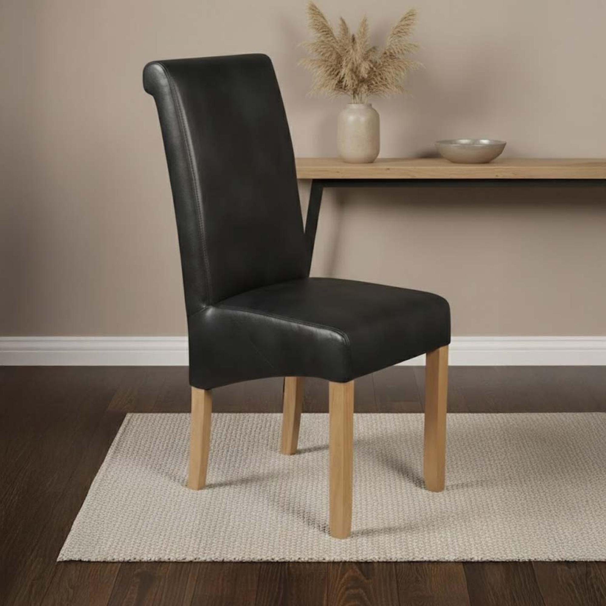 Sophie Dining Chair - Set of 2 - Black Faux Leather