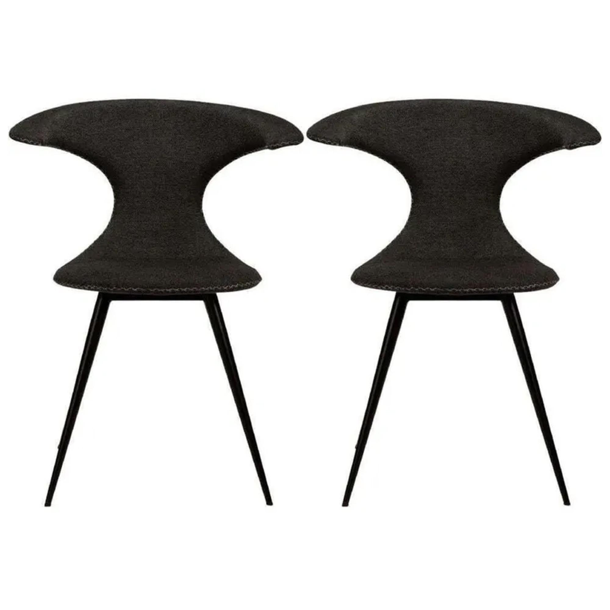 Clearance - Flair Crow Dining Chairs - Set of 2 - Black Fabric - FS404
