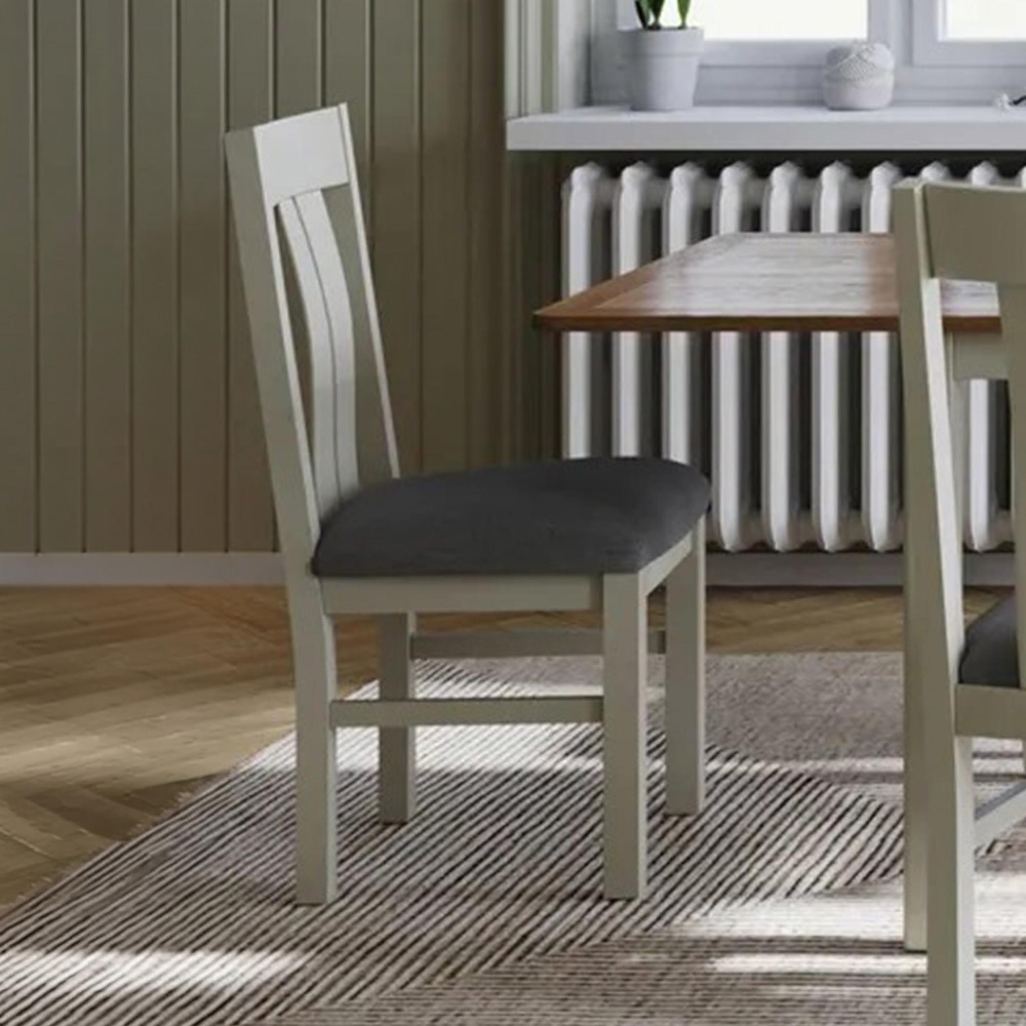 2 x Arden Grey Painted Slatted Back Dining Chair