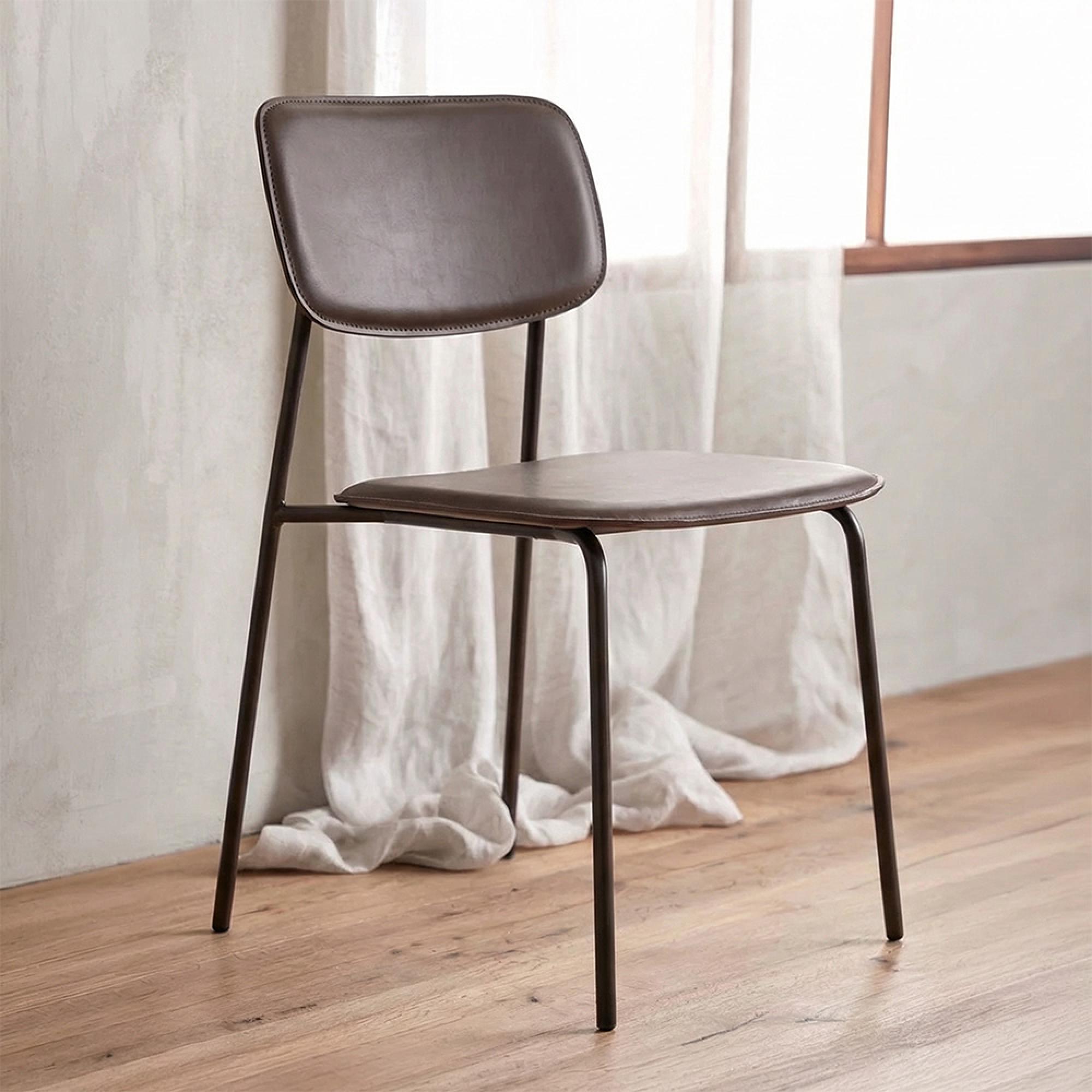 Esa Dining Chair - Faux Leather - Brown