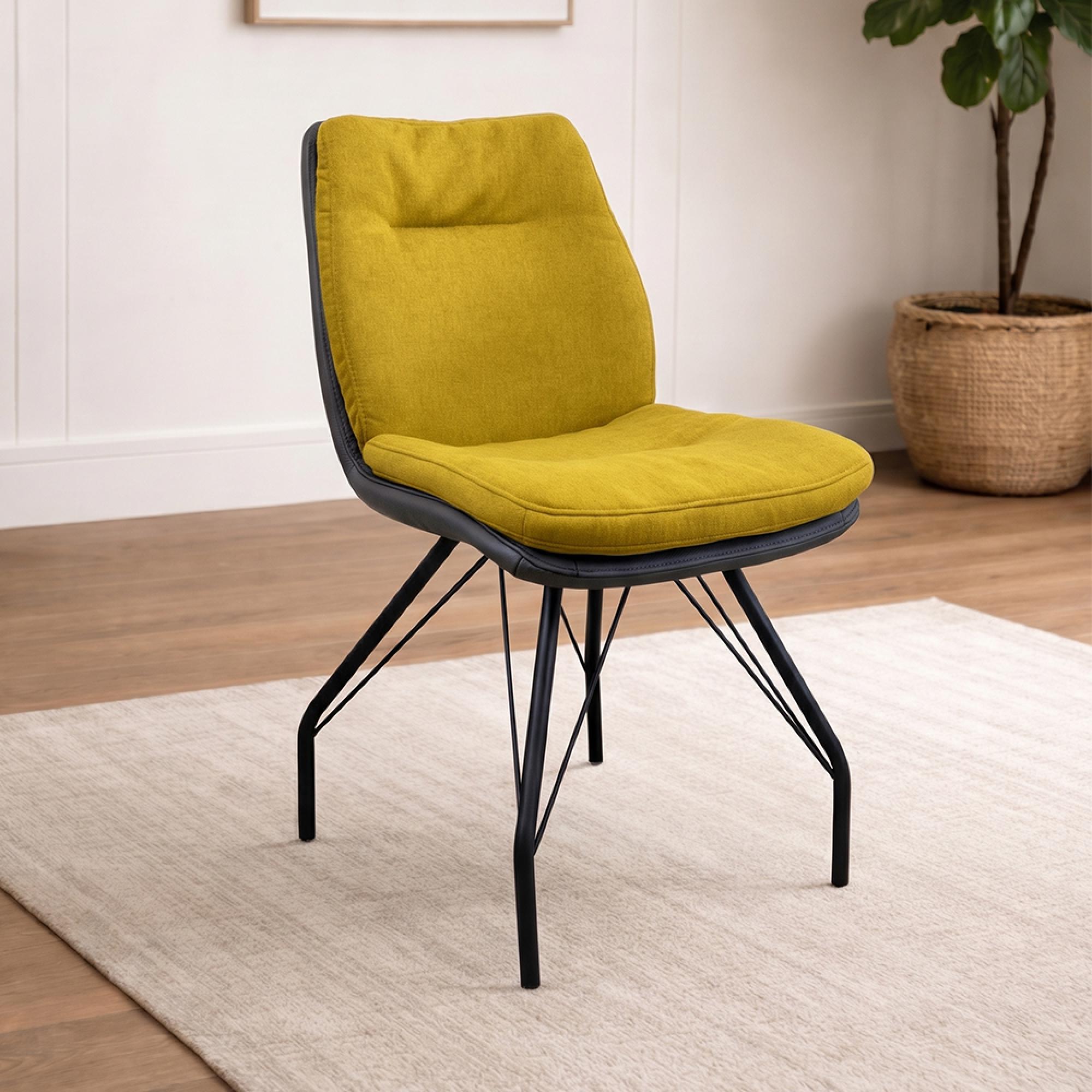 Alexia Dining Chair - Anthracite Black Powder Coated Round Legs - Variation Available