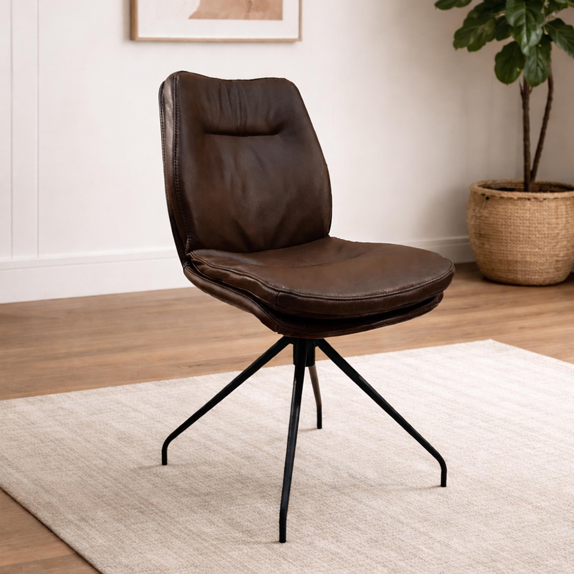 Alexia Dining Chair - Black Swivel Base - Variation Available