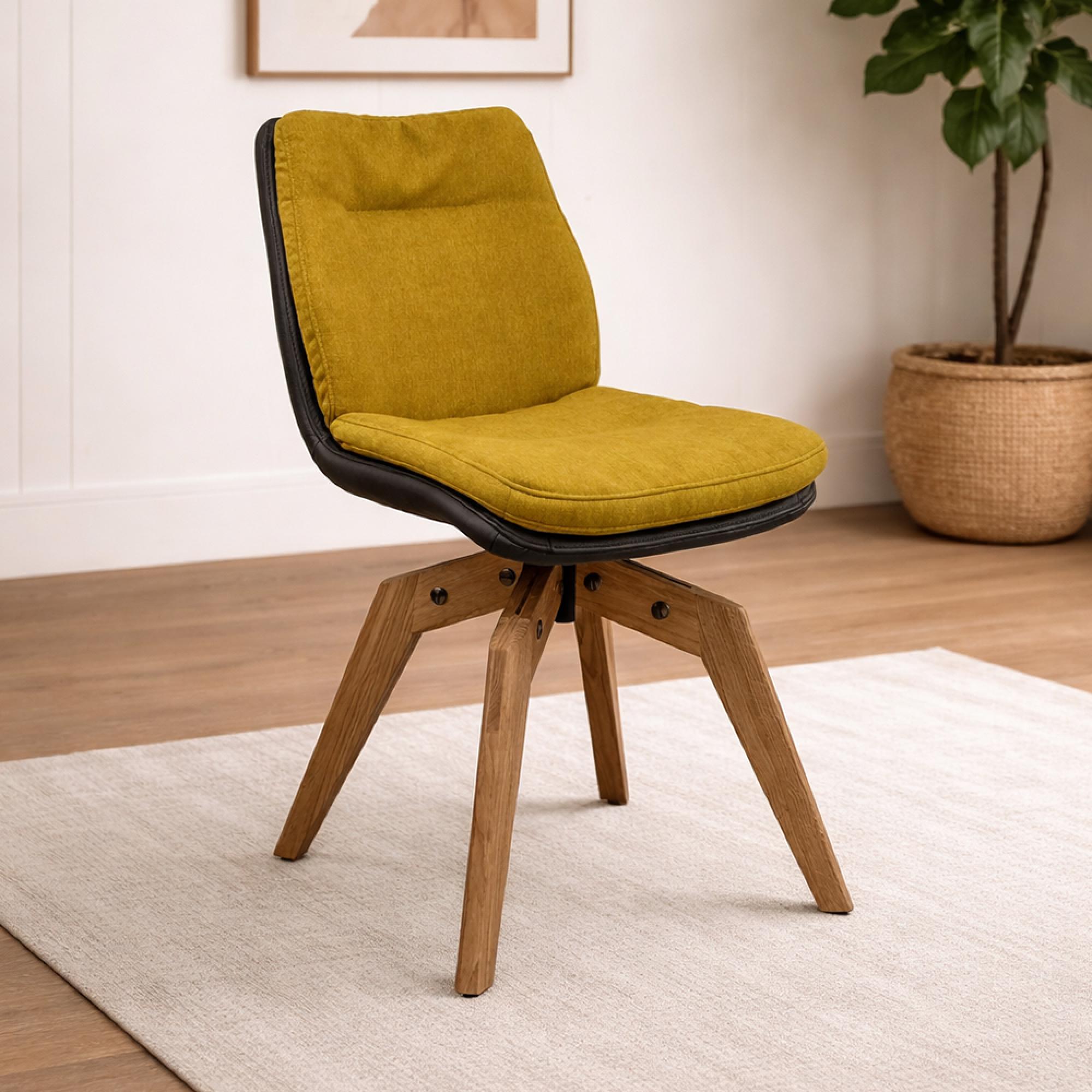 Alexia Dining Chair - Oak Swivel Legs - Variation Available