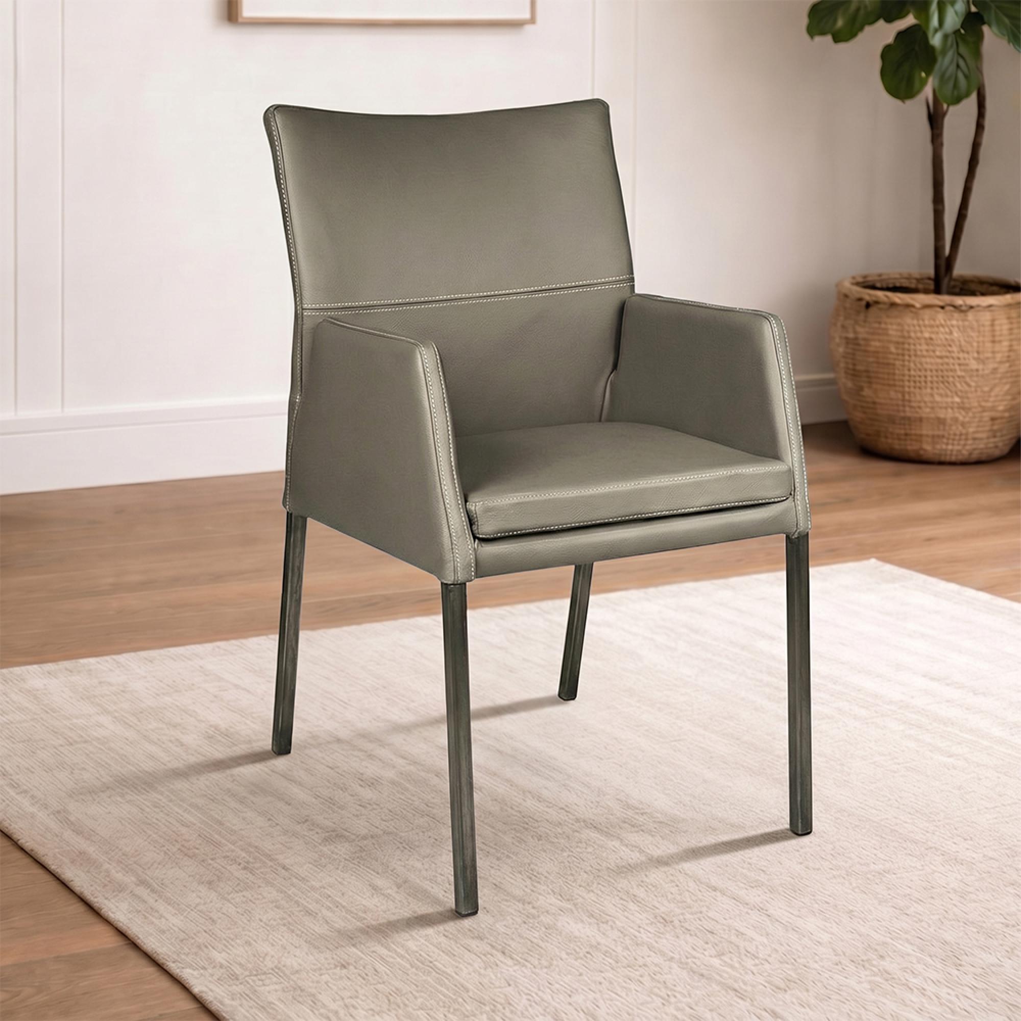 Kylie Dining Armchair - Industrial Steel Legs - Variation Available