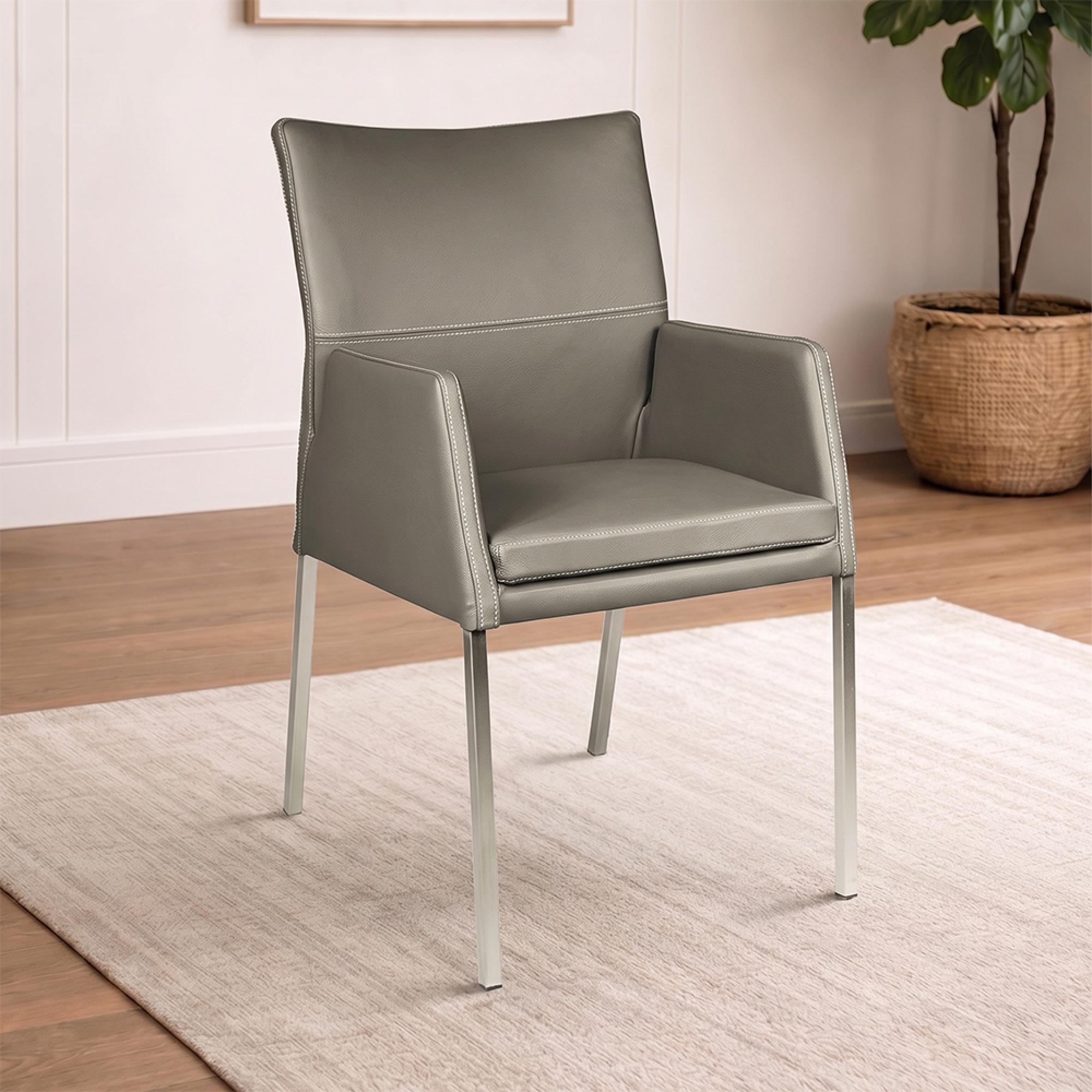 Kylie Dining Armchair - Stainless Steel Legs - Variation Available