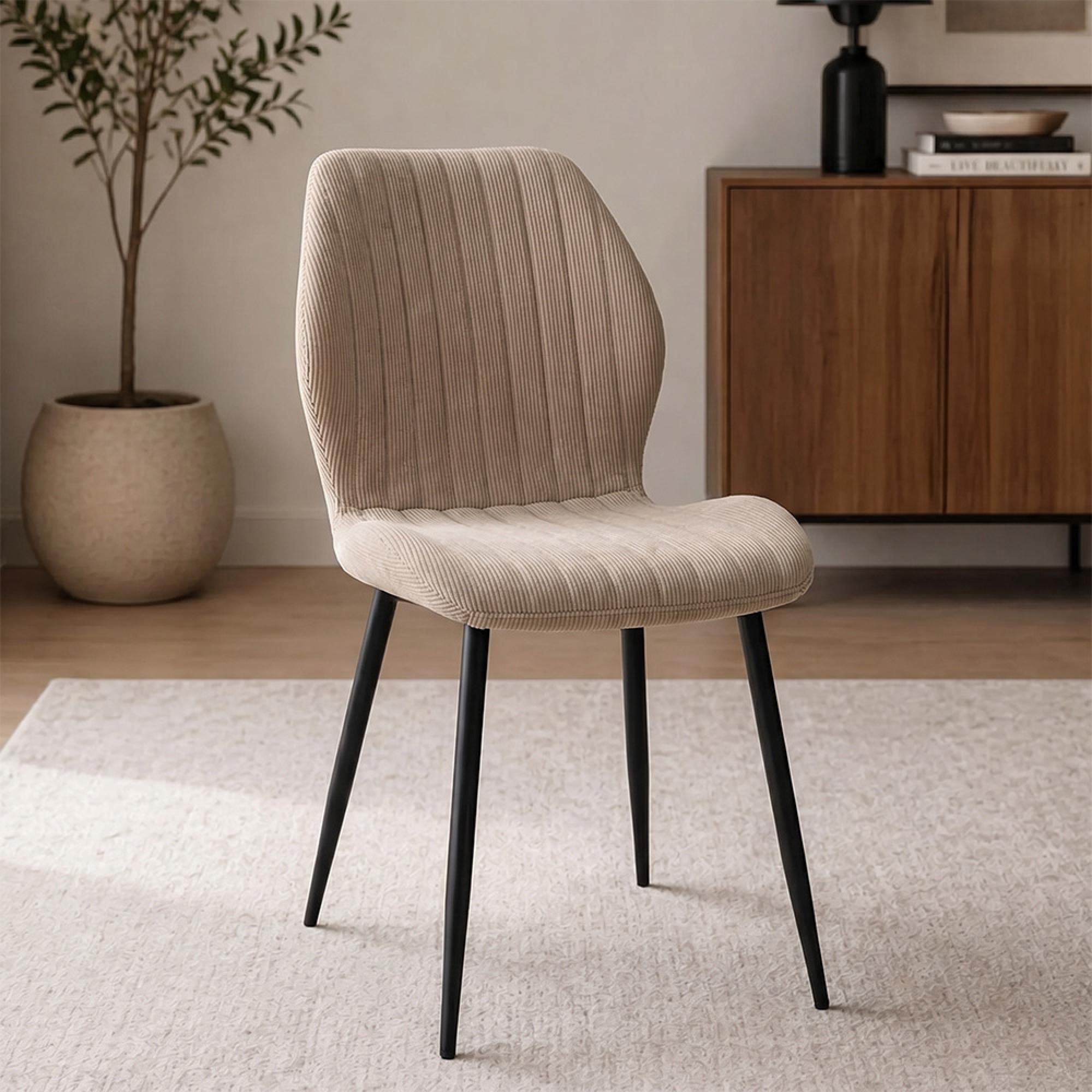 Conway Dining Chair - Set of 2 - Stone Fabric