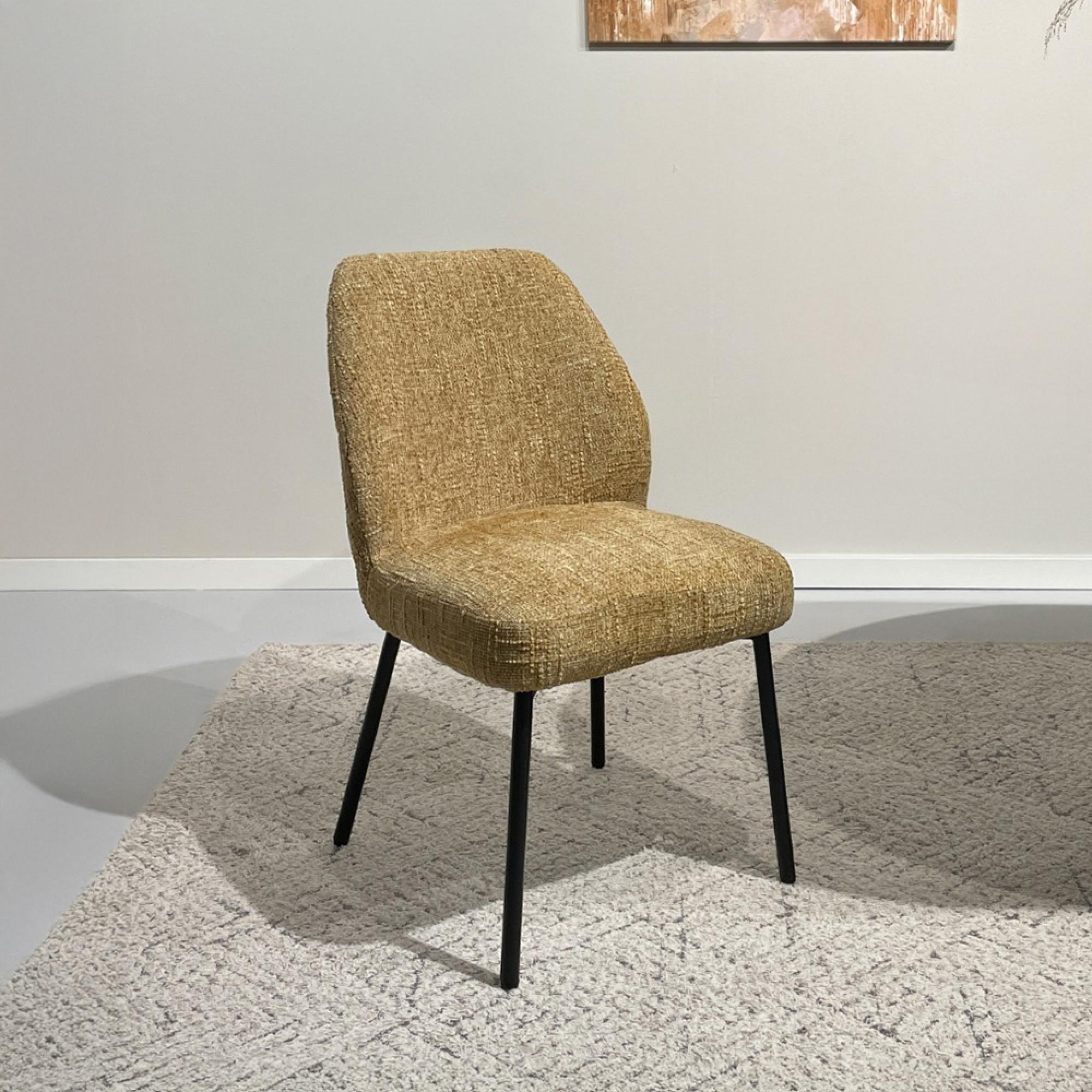 Tess Dining Chair - Set of 2 - Honey - Fabric and Metal