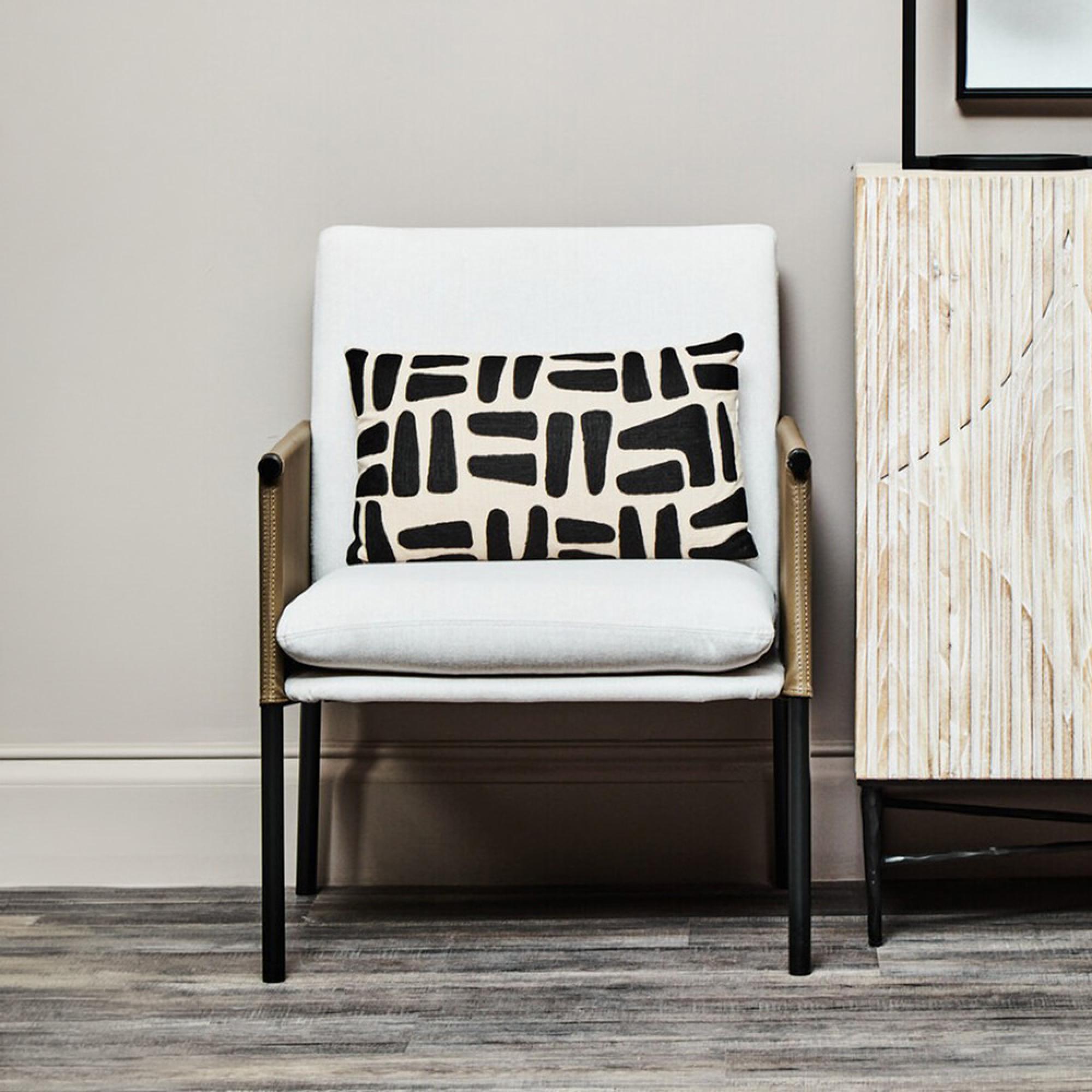 Gilden Dining Armchair - White Fabric