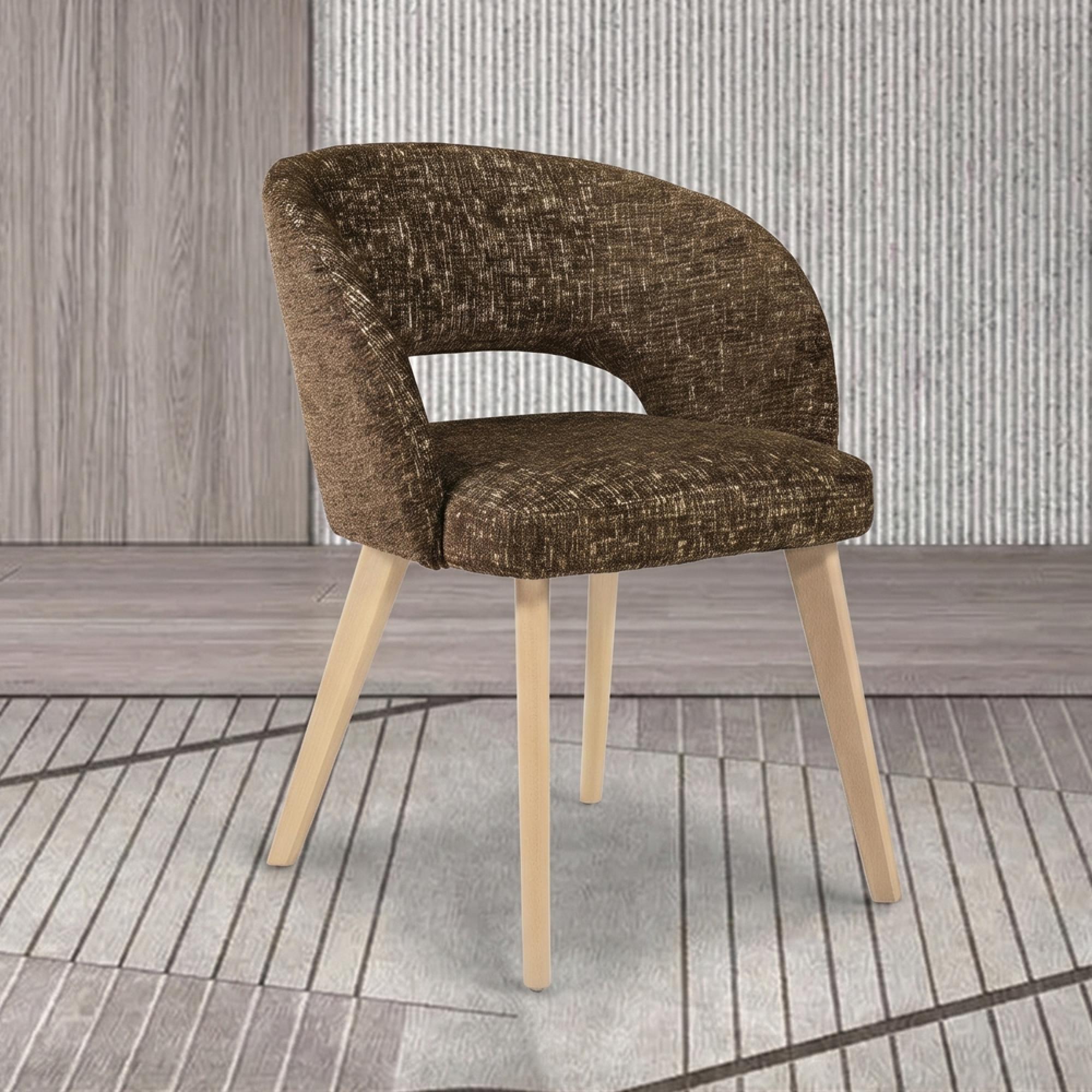 Karol Curved Dining Chair - Fabric - Variation Available