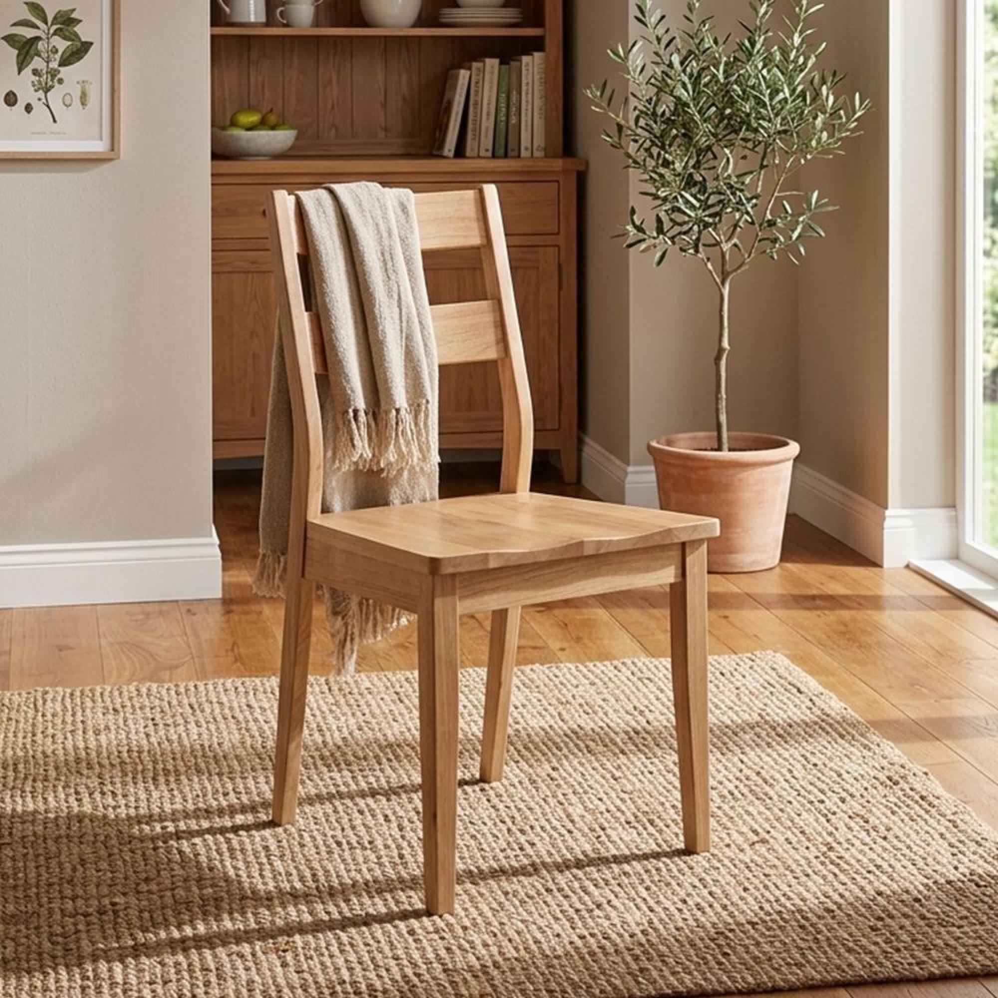 Arcadia Dining Chair - Set of 2 - Ladder Back - Oak