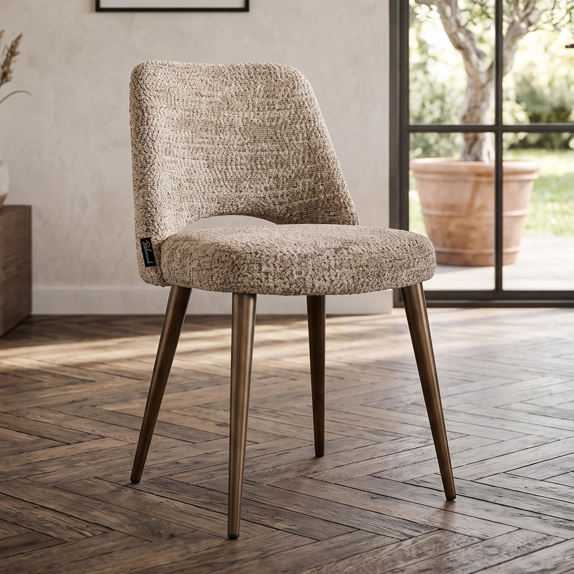 Delphina Dining Chair - Set of 2 - Lovely Nature - Fabric and Metal