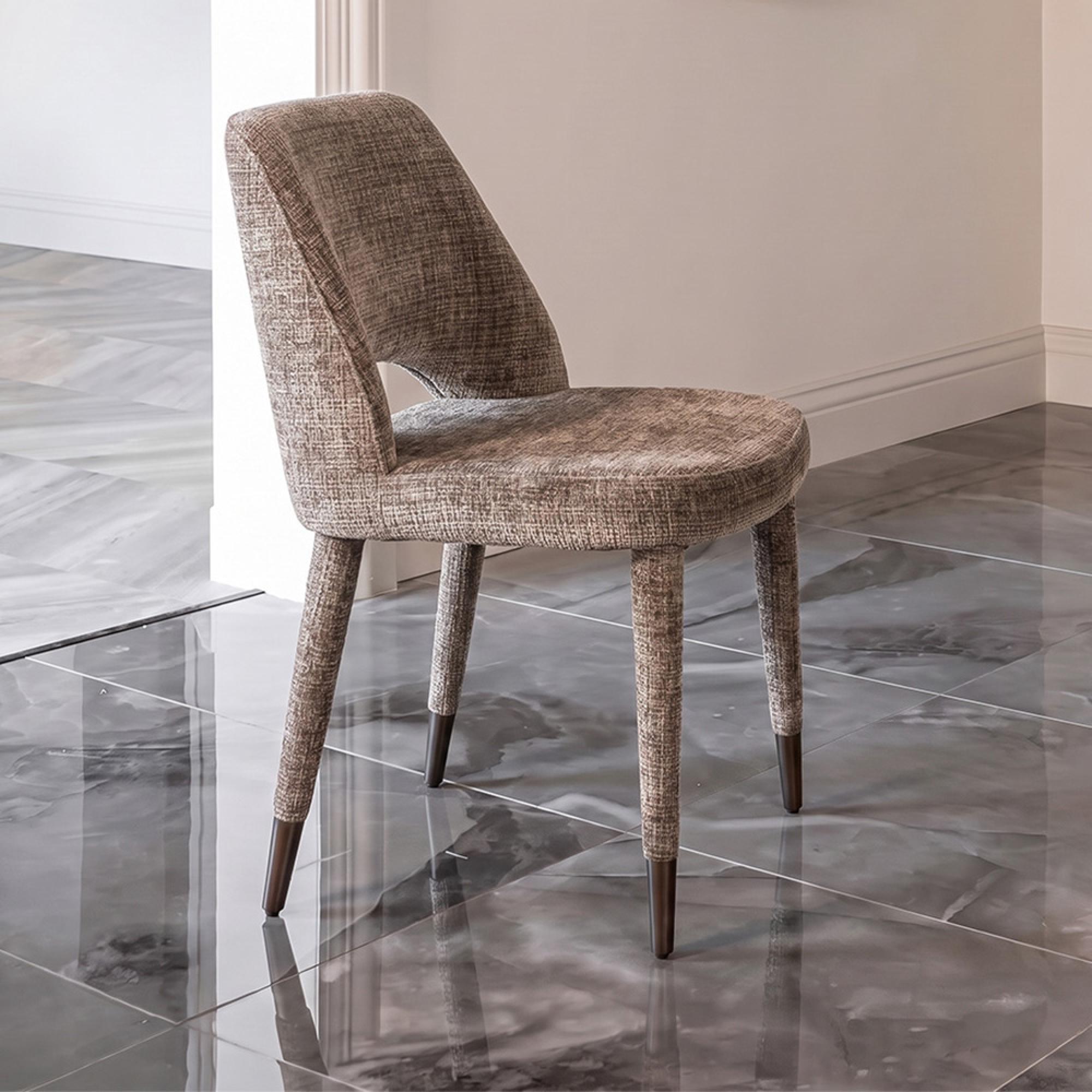 Cecilia Stone Chenille Fabric Dining Chair (Set of 2)