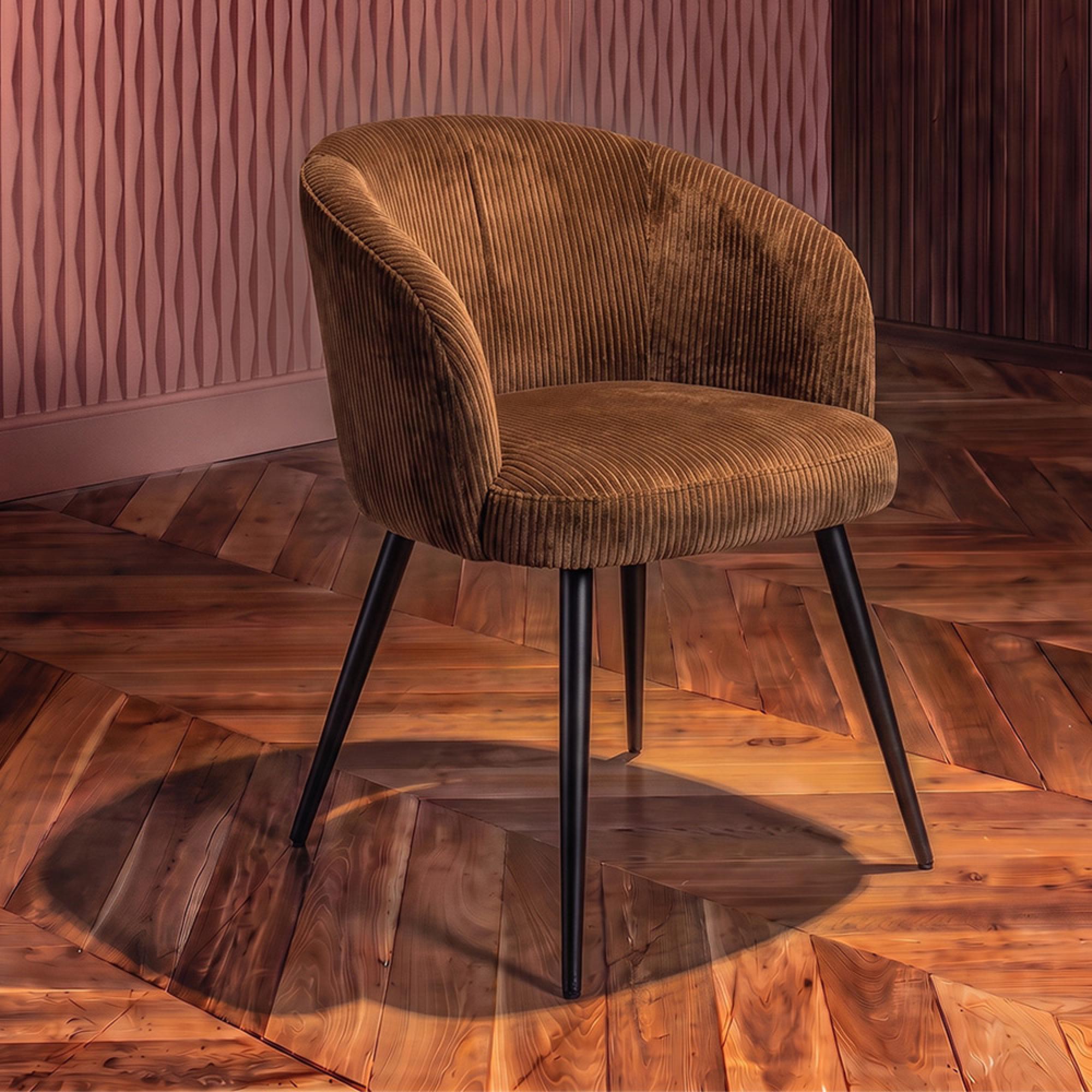 Morton Olive Fabric Dining Chair with Black Legs