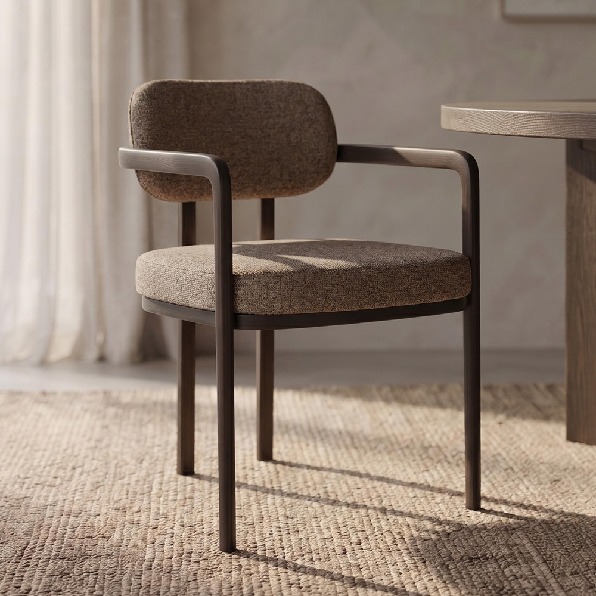 Eva Dining Armchair - Set of 2 - Truffle - Fabric