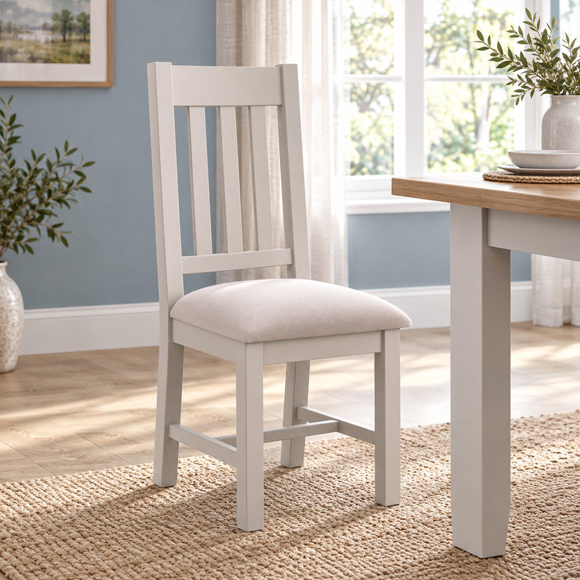 Richmond Dining Chair - Set of 2 - Slatted Back - Grey