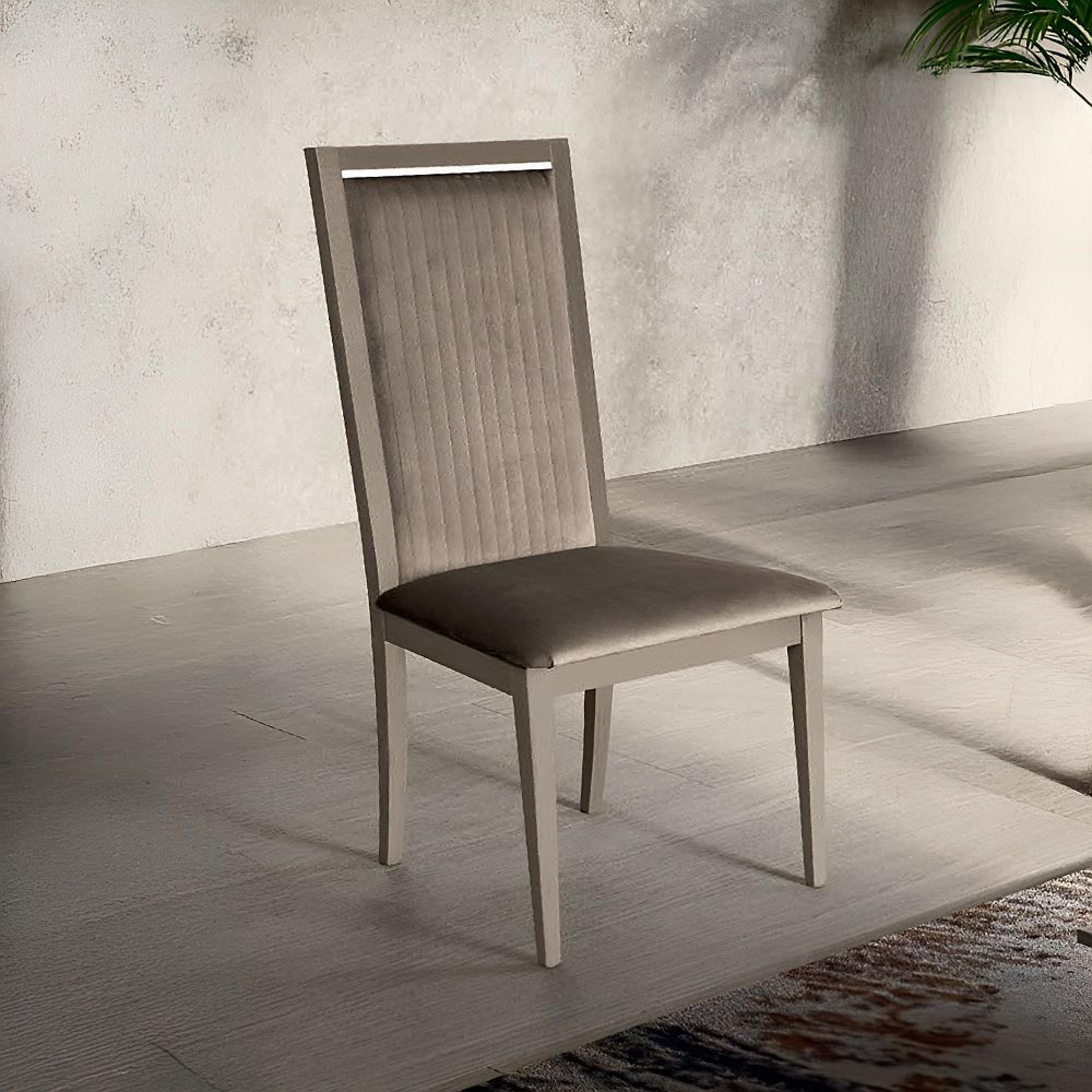 Volare Italian Dining Chair - Roma Stripe - Venetian Grey - Fabric