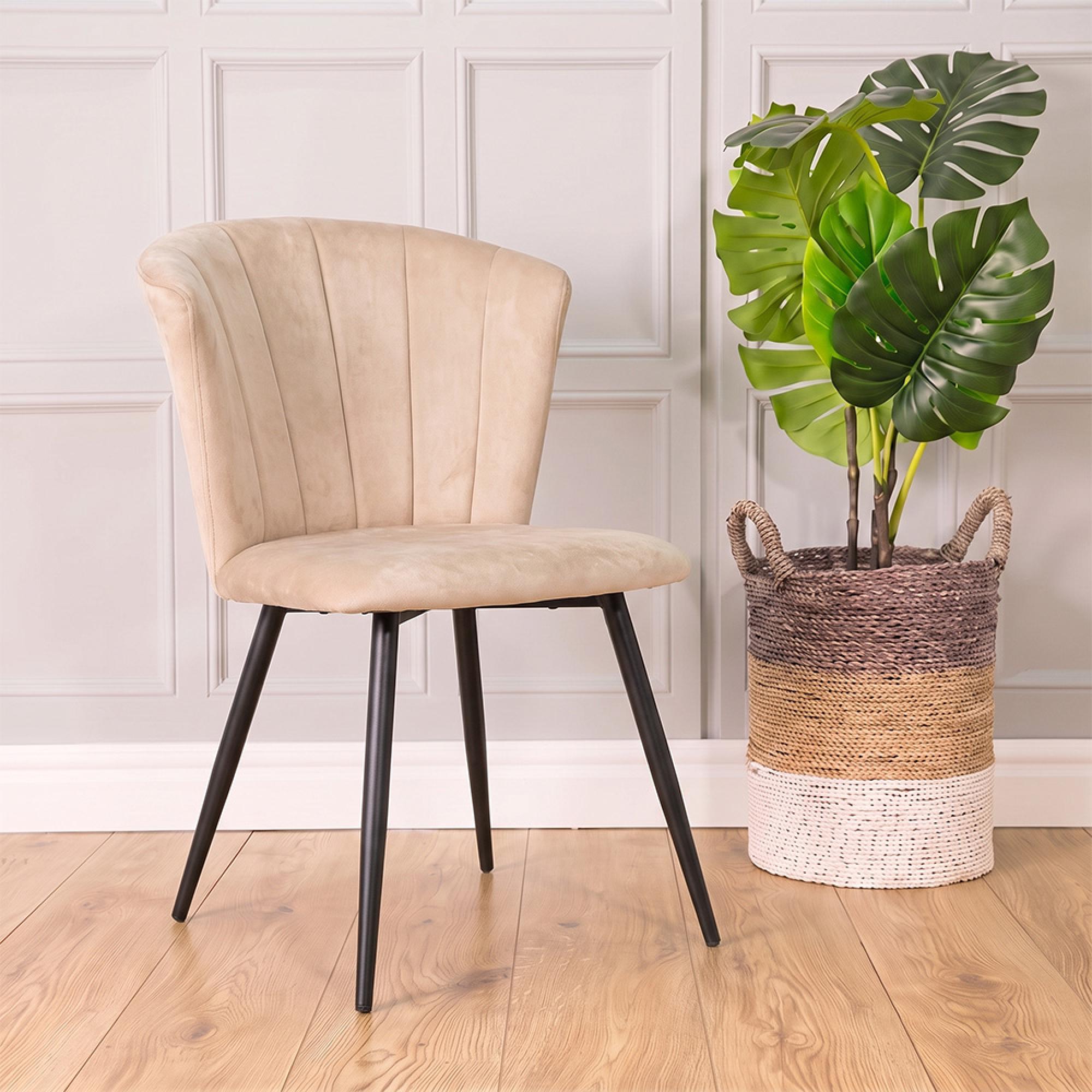 Amalfi Dining Chairs - Set of 2 - Fabric - Oyster Natural