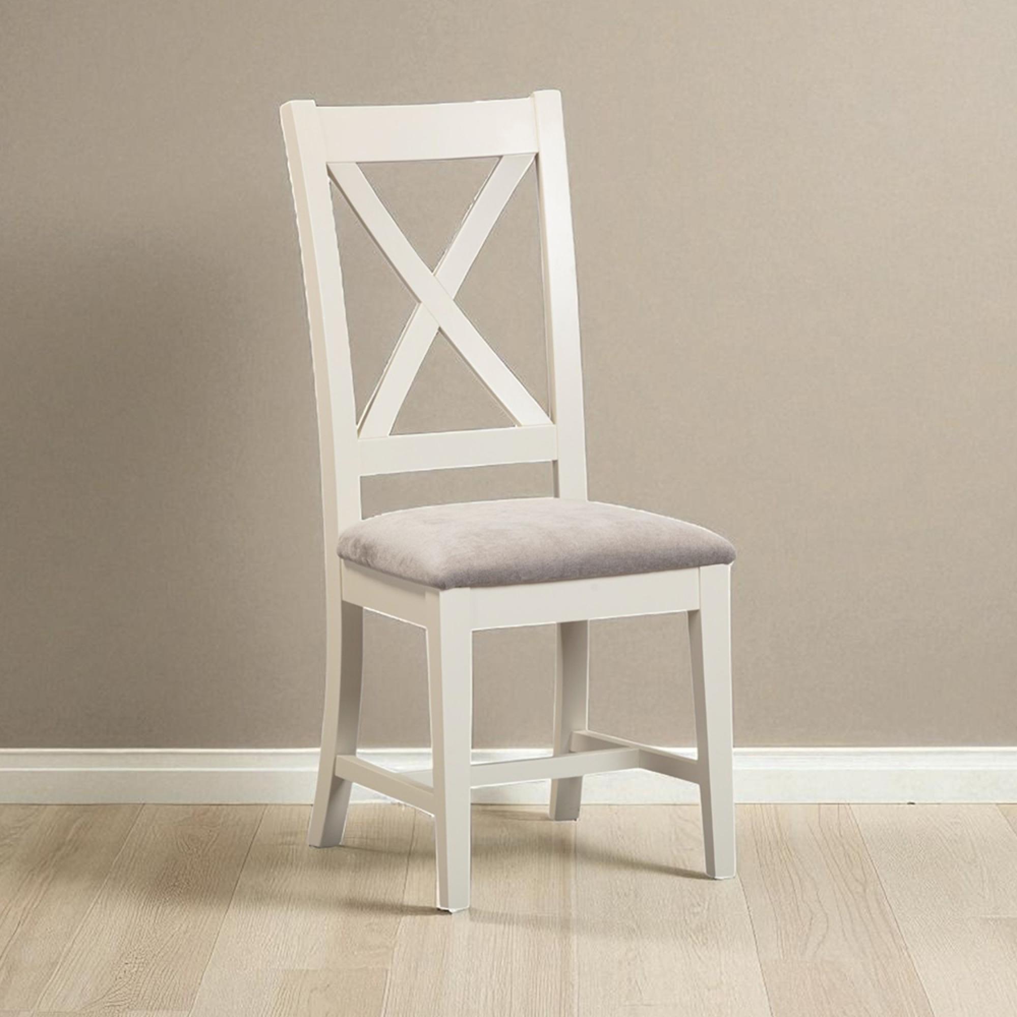 2 x Windsor White Painted Cross Back Dining Chair