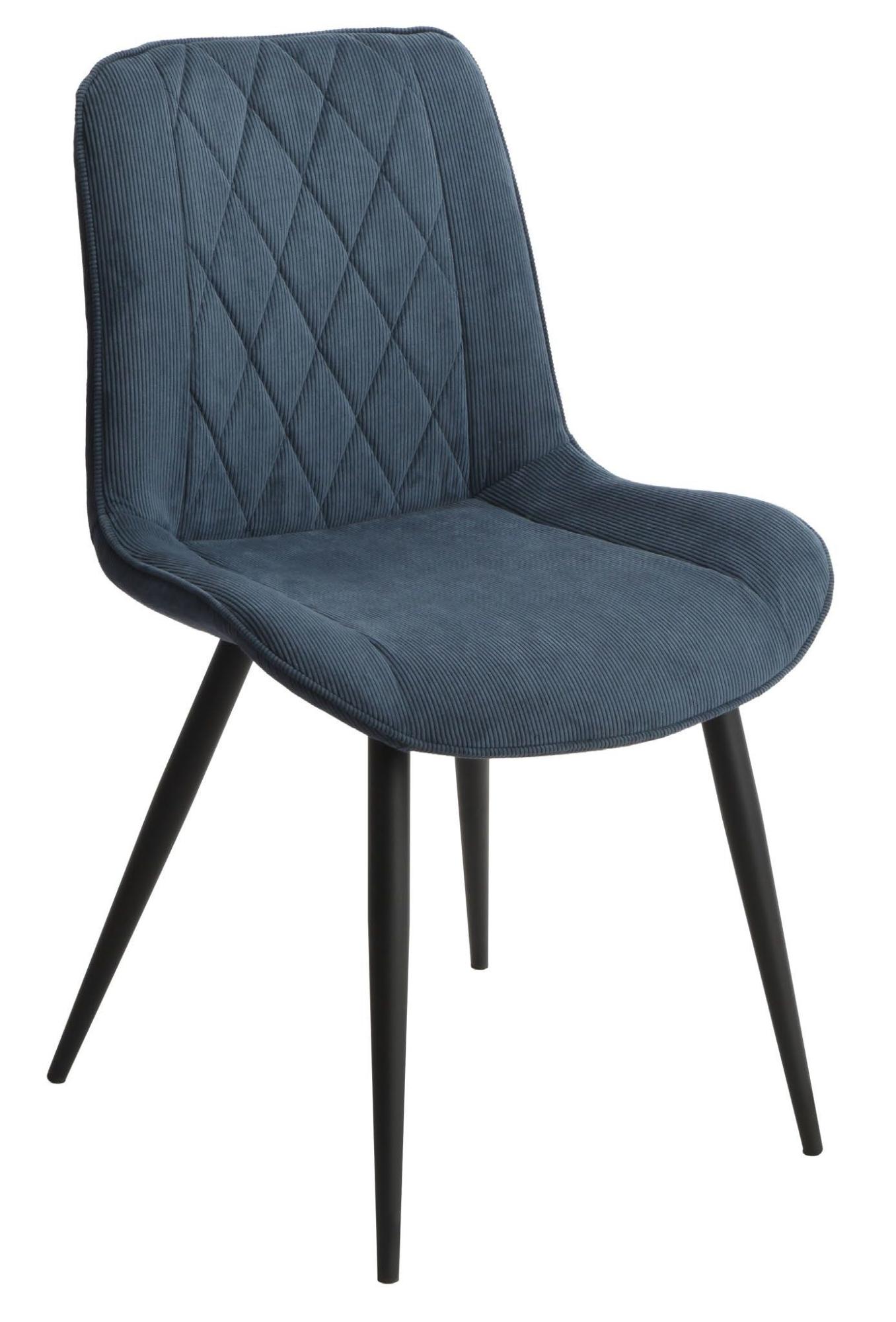 Aspen Dining Chair - Set of 2 - Diamond Stitch - Blue Fabric