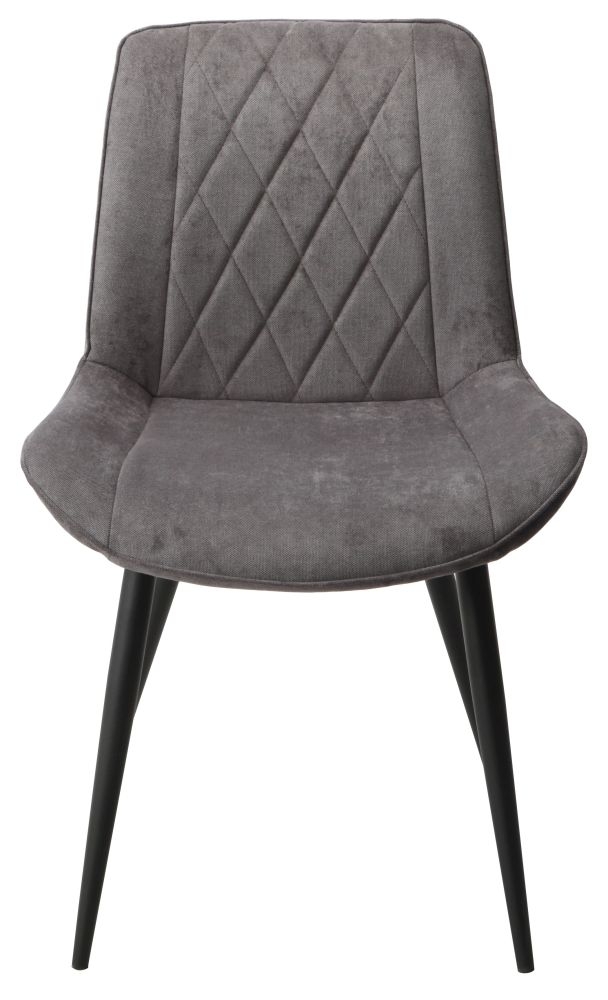 Aspen Dining Chair - Set of 2 - Diamond Stitch - Grey Fabric