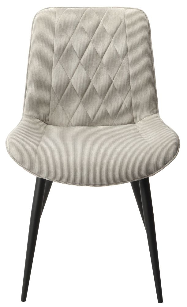 Aspen Dining Chair - Set of 2 - Diamond Stitch - Light Grey Fabric