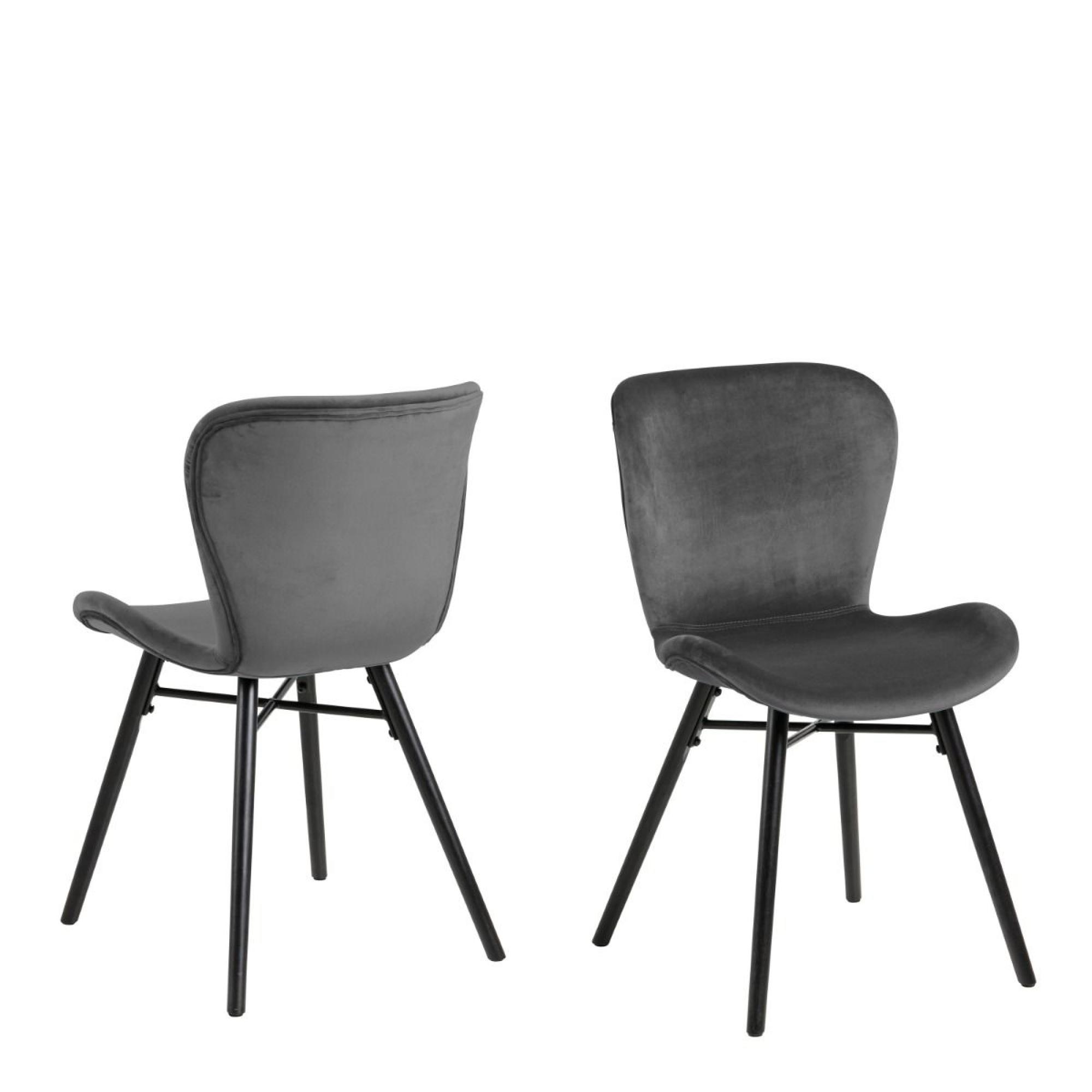 Batilda Dining Chair - Set of 2 - Dark Grey Fabric