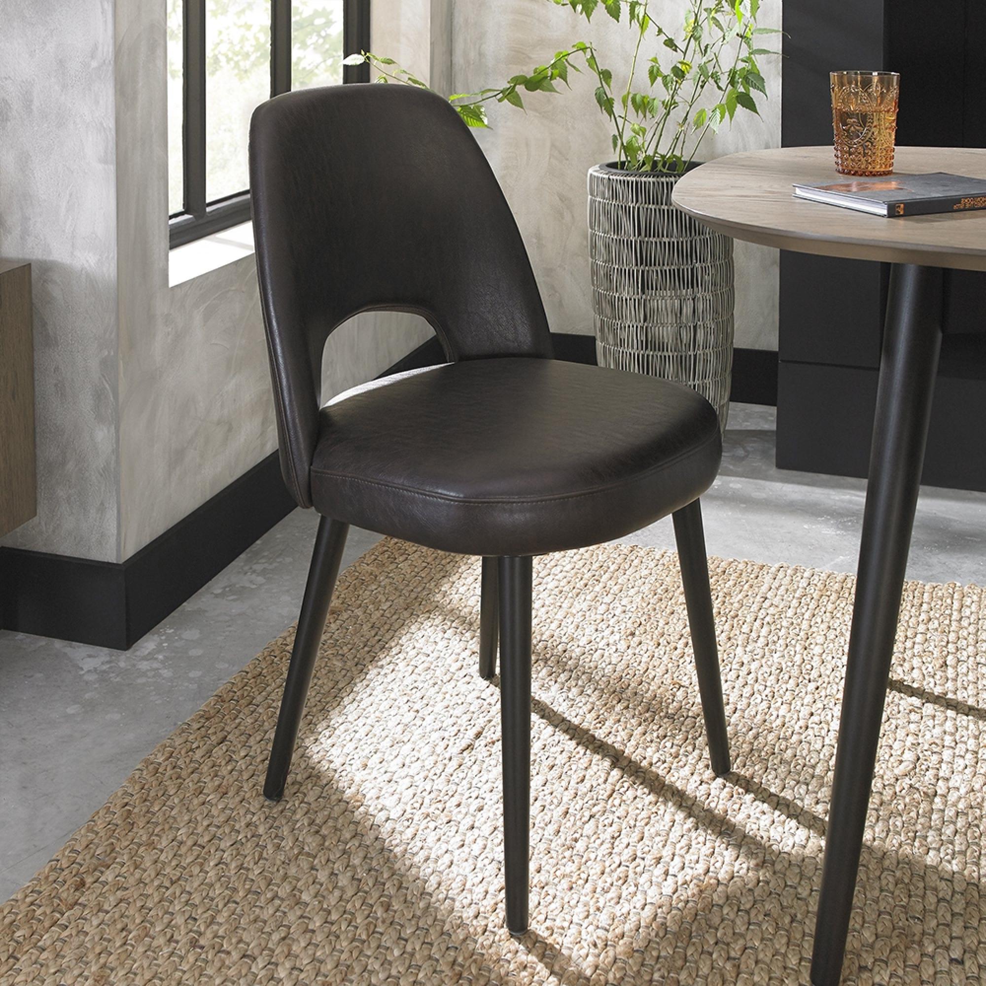 Vintage Dining Chairs - Set of 2 - Peppercorn Upholstered