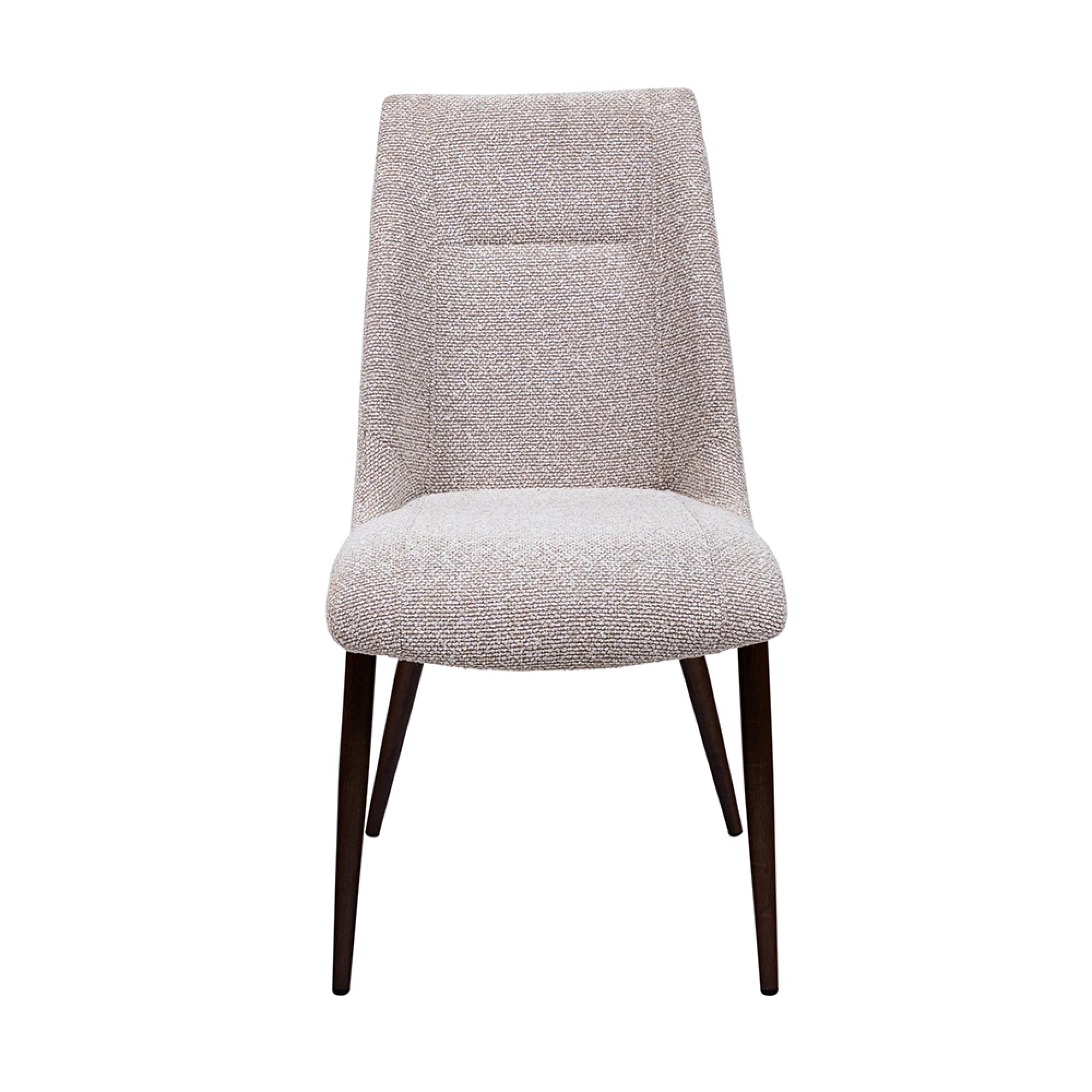 Chelsea Dining Chair - Set of 2 - Natural Fabric - Brown Legs