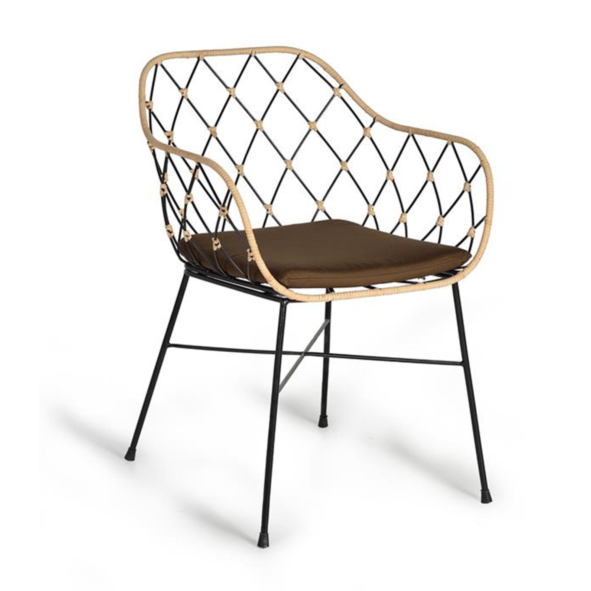 Fairbank Dining Chair - Rattan and Metal - Set of 2