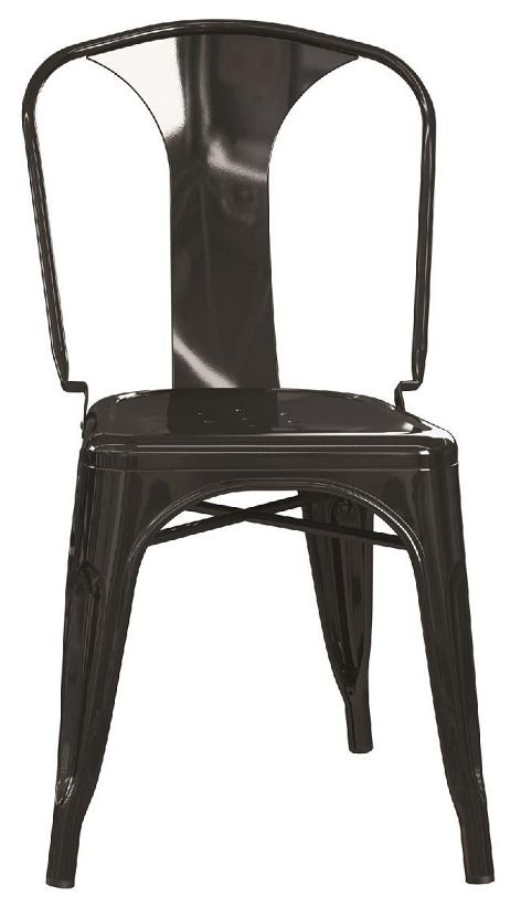 Finn Dining Chair - Set of 2 - Black Metal Industrial - C009001UK