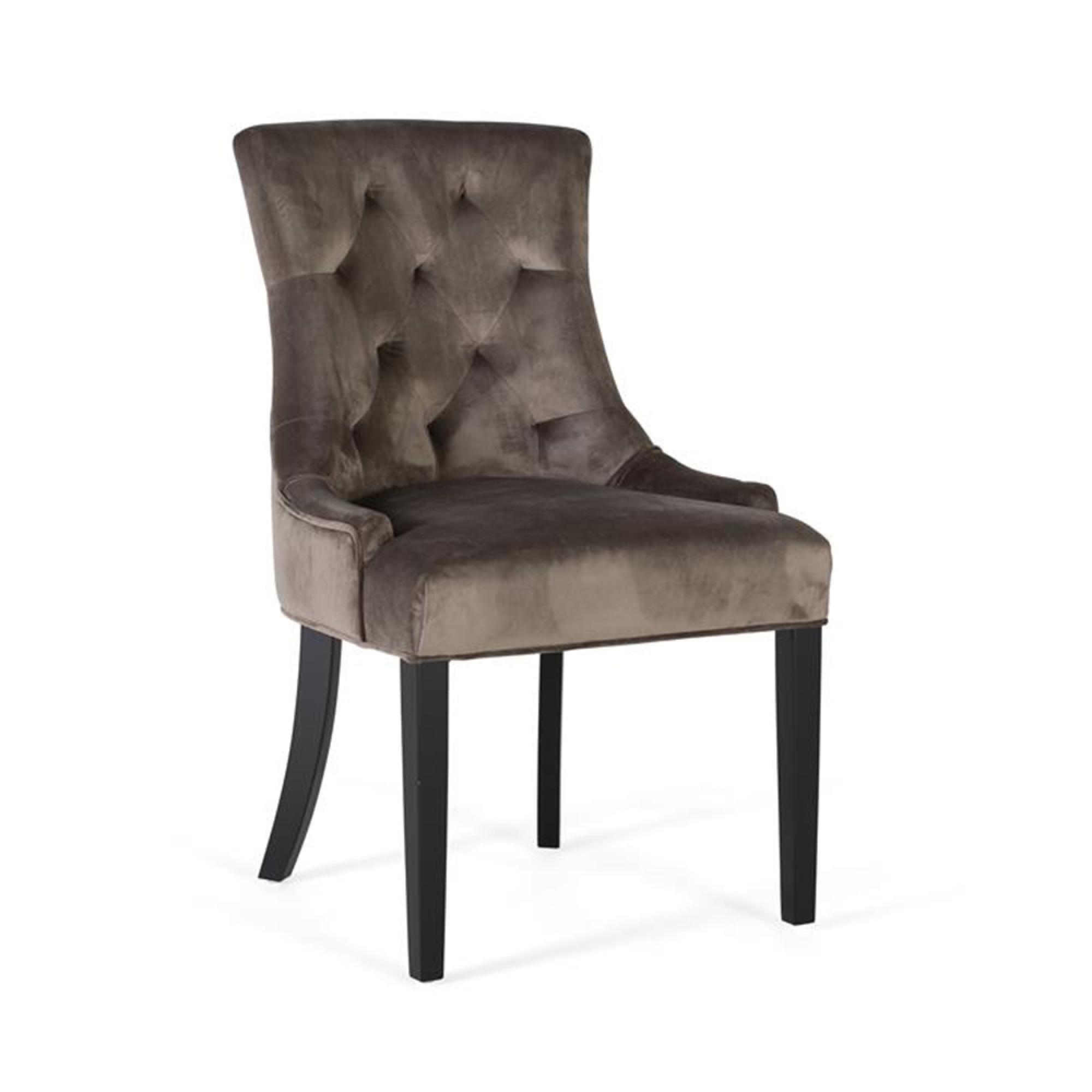 Firestone Dining Chair - Charcoal Velvet Fabric - Set of 2