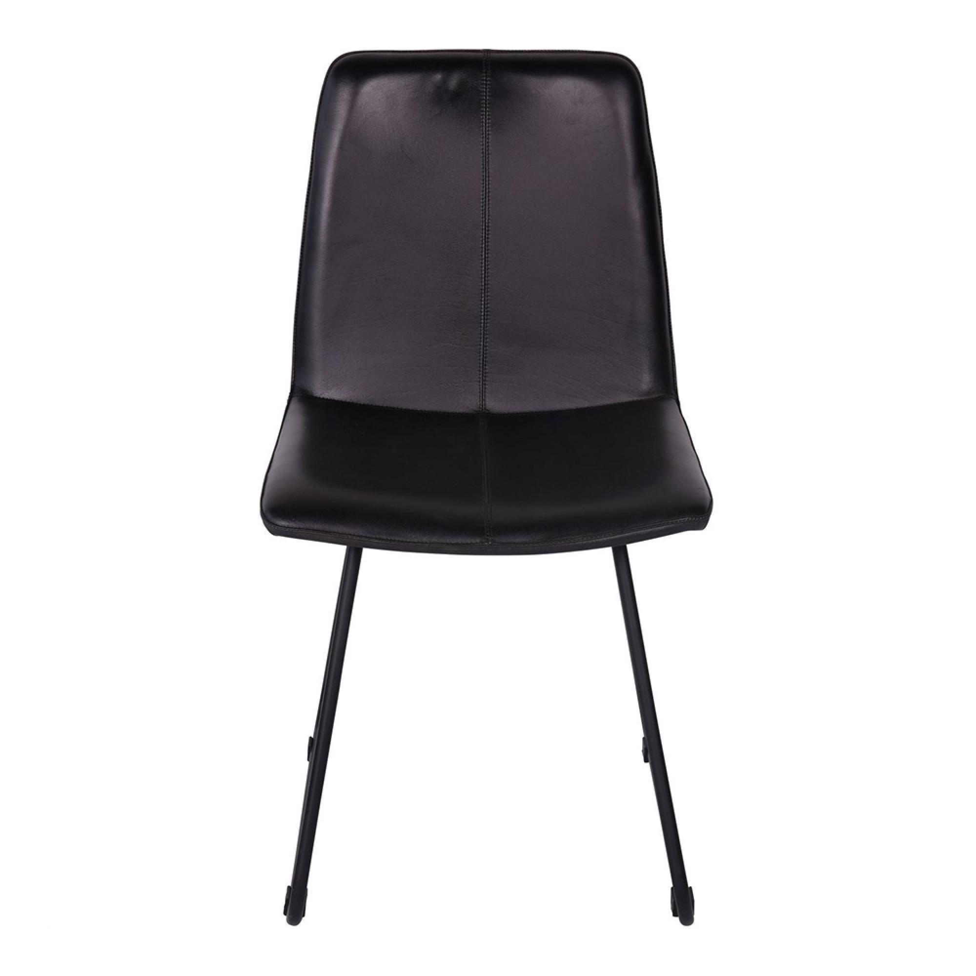 Robinson Dining Chair - Set of 2 - Charcoal Leather