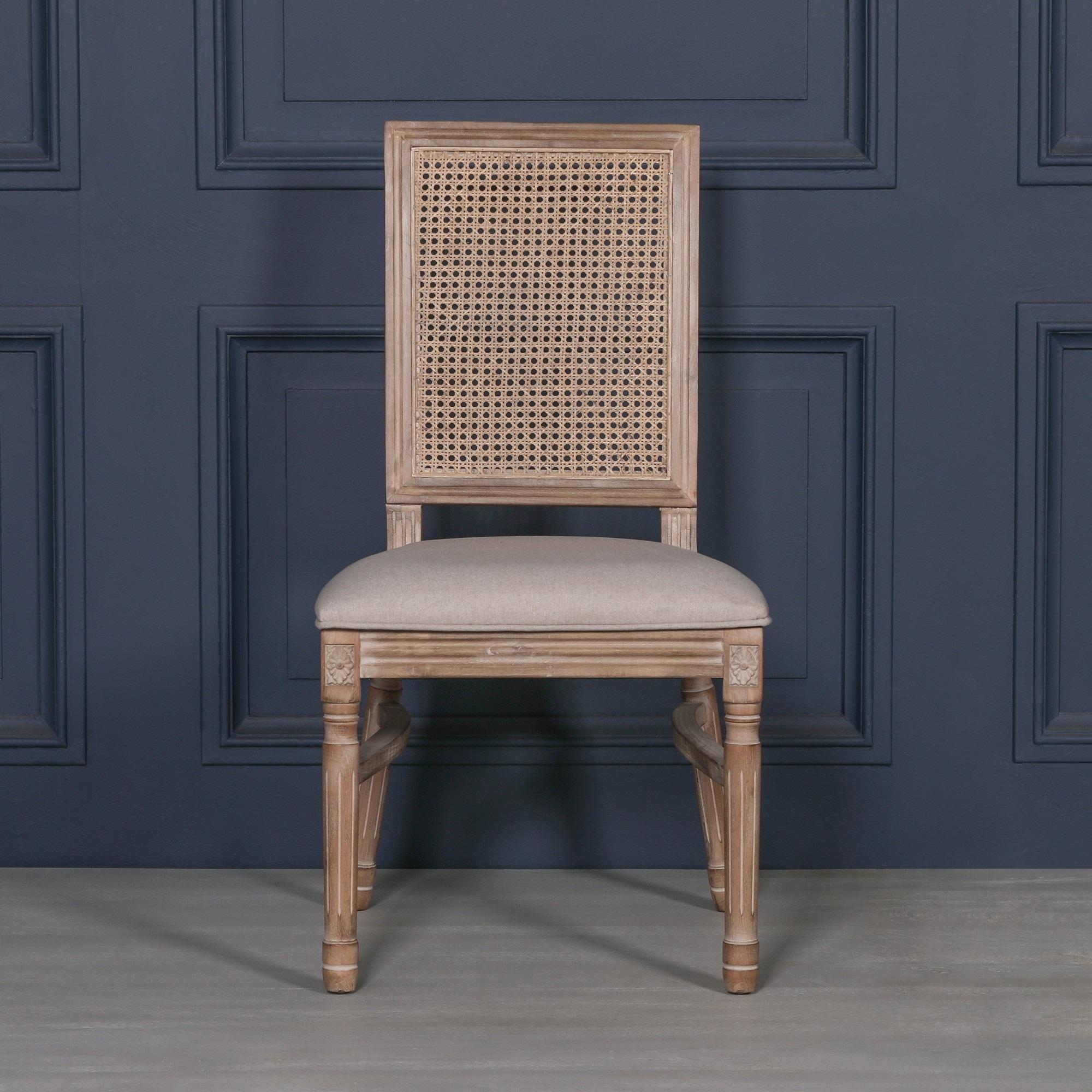 Louise Wood and Rattan Back Dining Chair - Set of 2