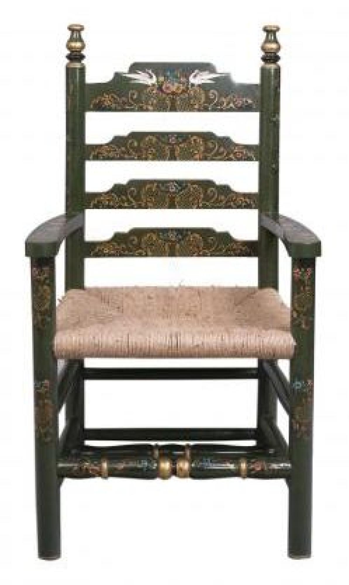 Meerut Dining Armchairs - Set of 2 - Wooden - Fountain Design - Green