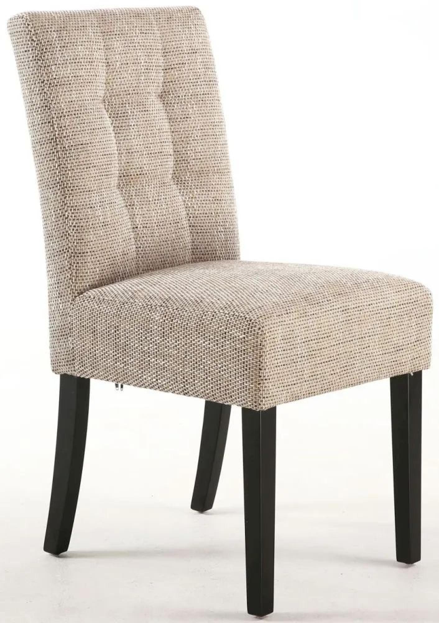 Moseley Dining Chair - Set of 2 - Stitched Waffle - Tweed Oatmeal - Black Legs