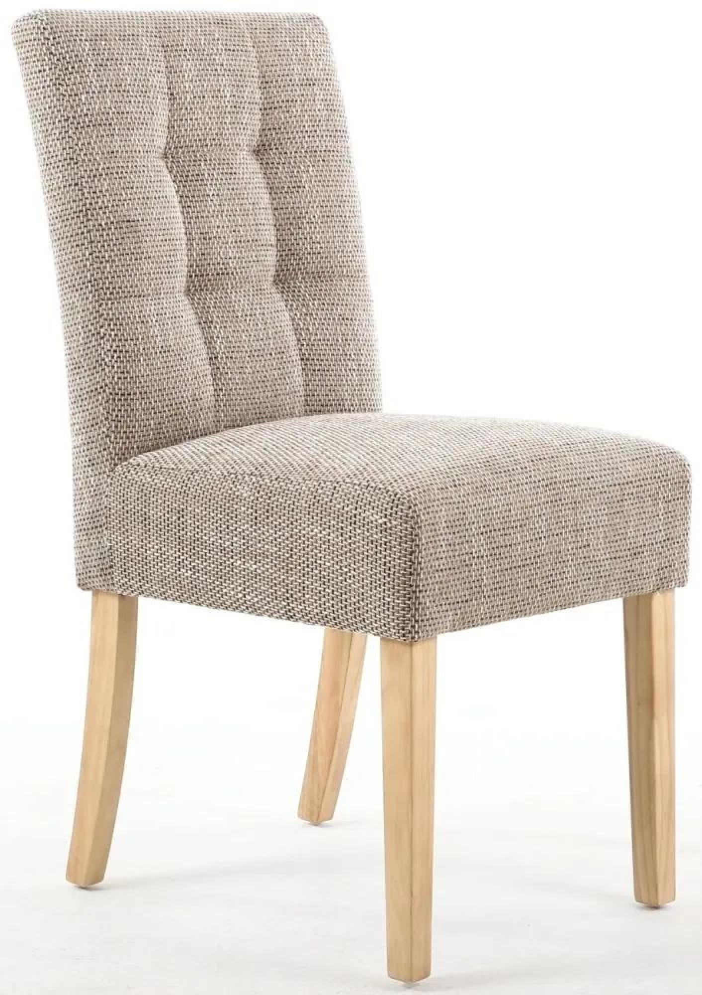 Moseley Dining Chair - Set of 2 - Stitched Waffle - Tweed Oatmeal - Natural Legs