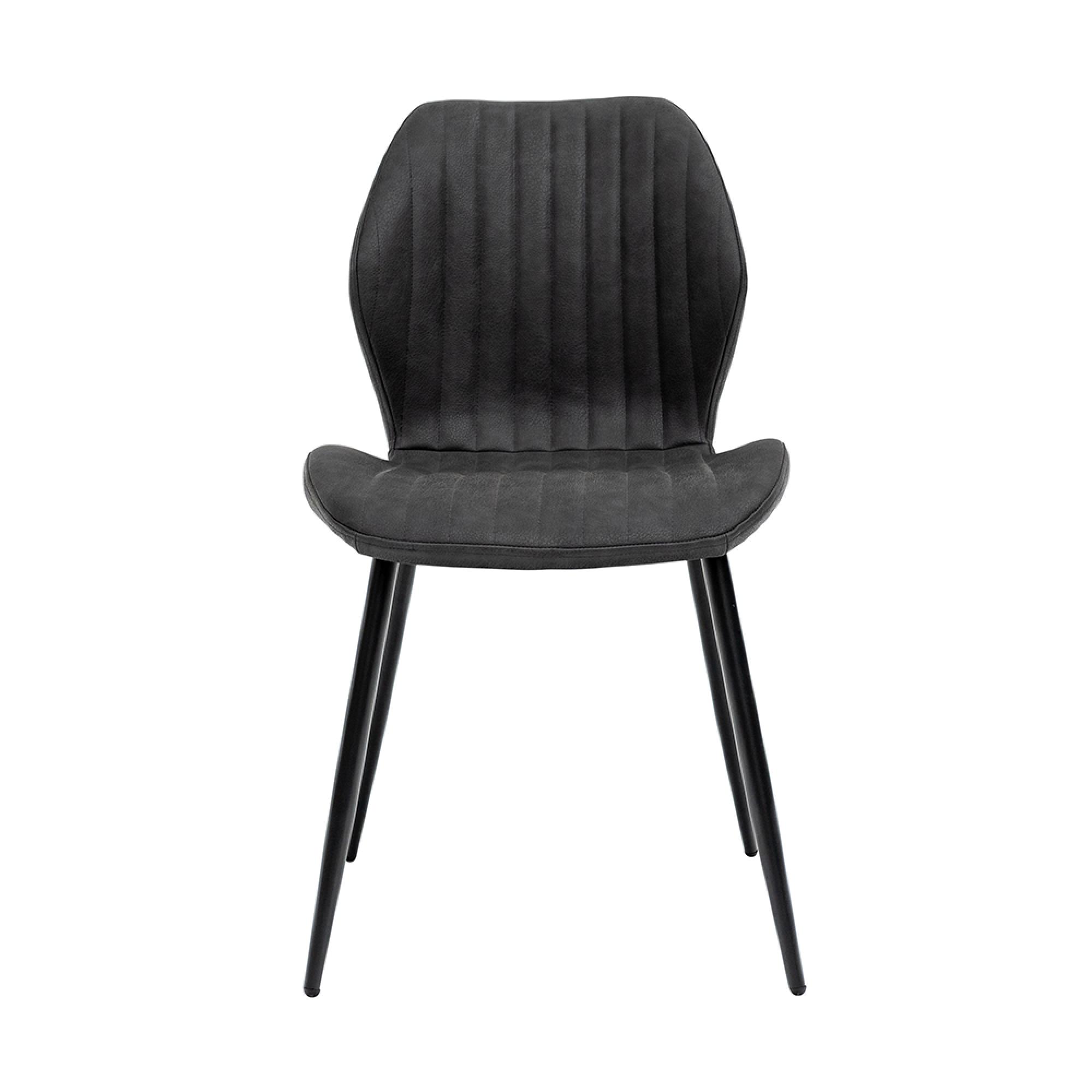 Sheldon Dining Chair - Set of 2 - Charcoal Faux Leather