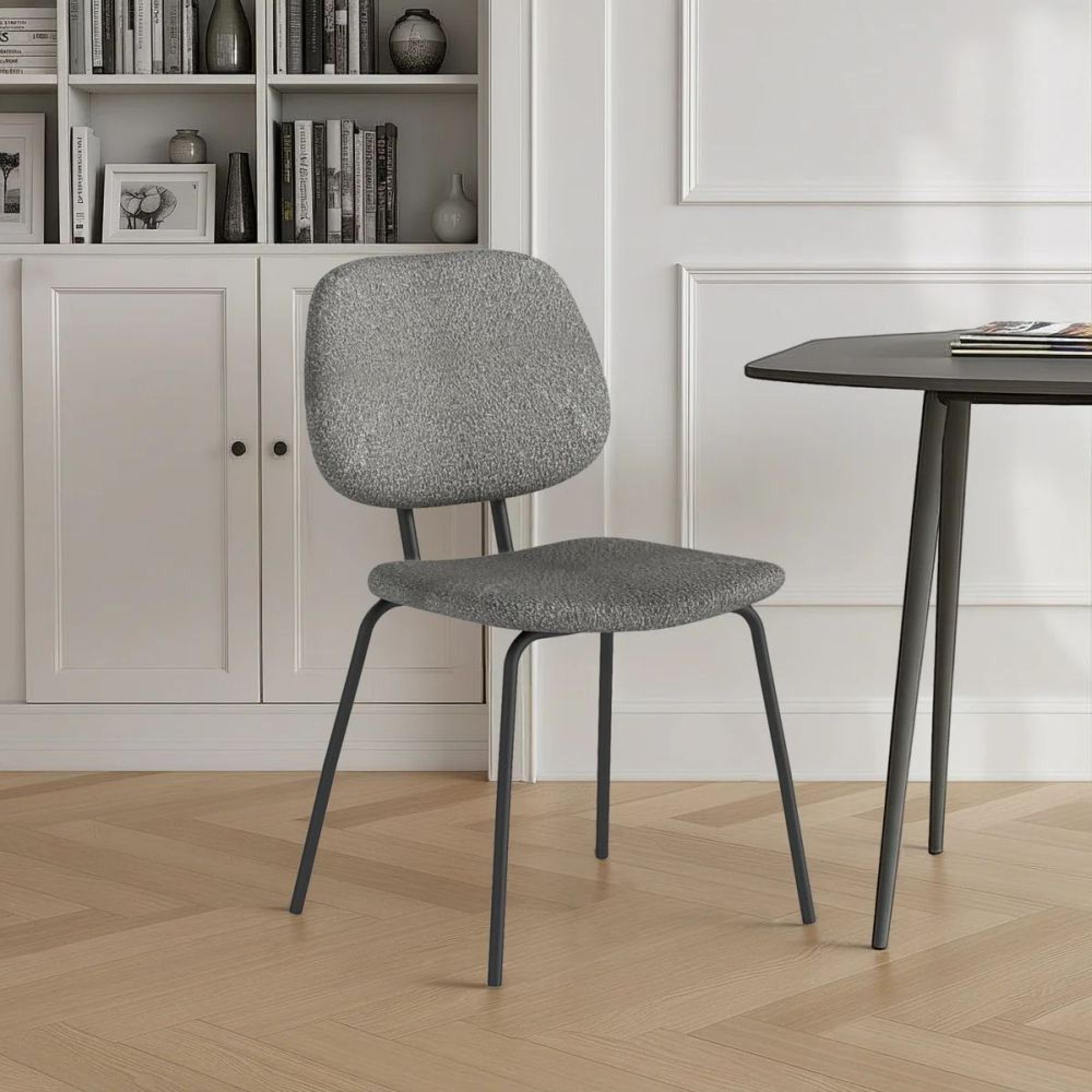 Soho Florence Dining Chair - Set of 2 - Grey Boucle Fabric