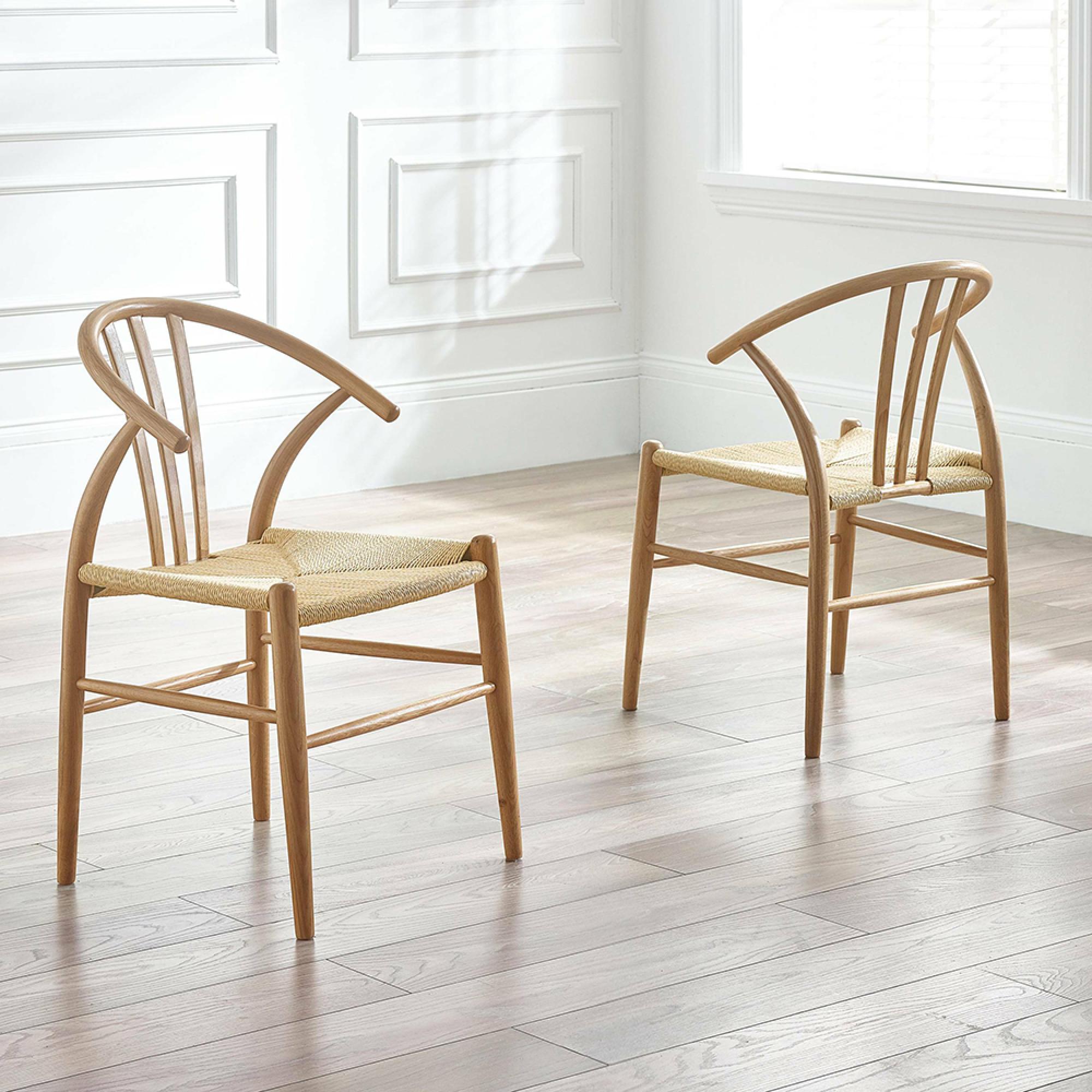 Symi Dining Chair - Set of 2 - Curved - Natural Oak