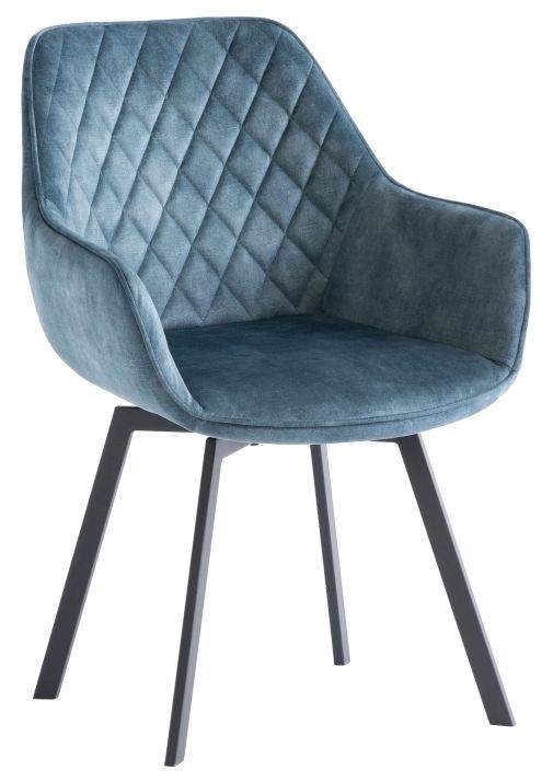Viola Swivel Dining Chair - Set of 2 - Teal Velvet Fabric