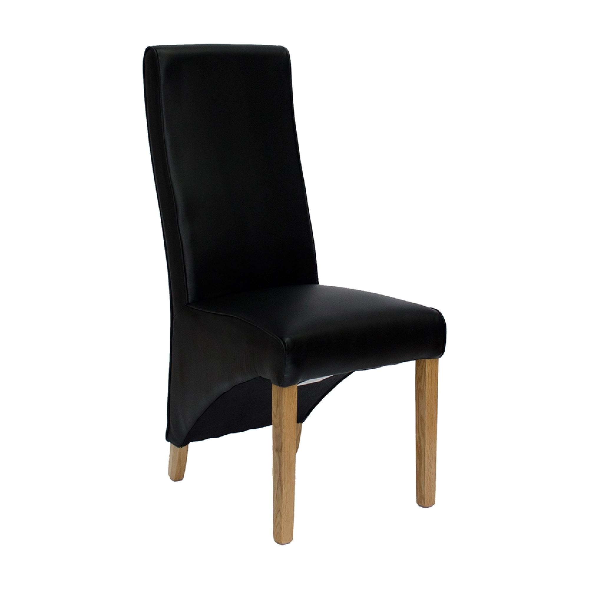Wave Dining Chair - Set of 2 - Matt Noir Bonded Leather