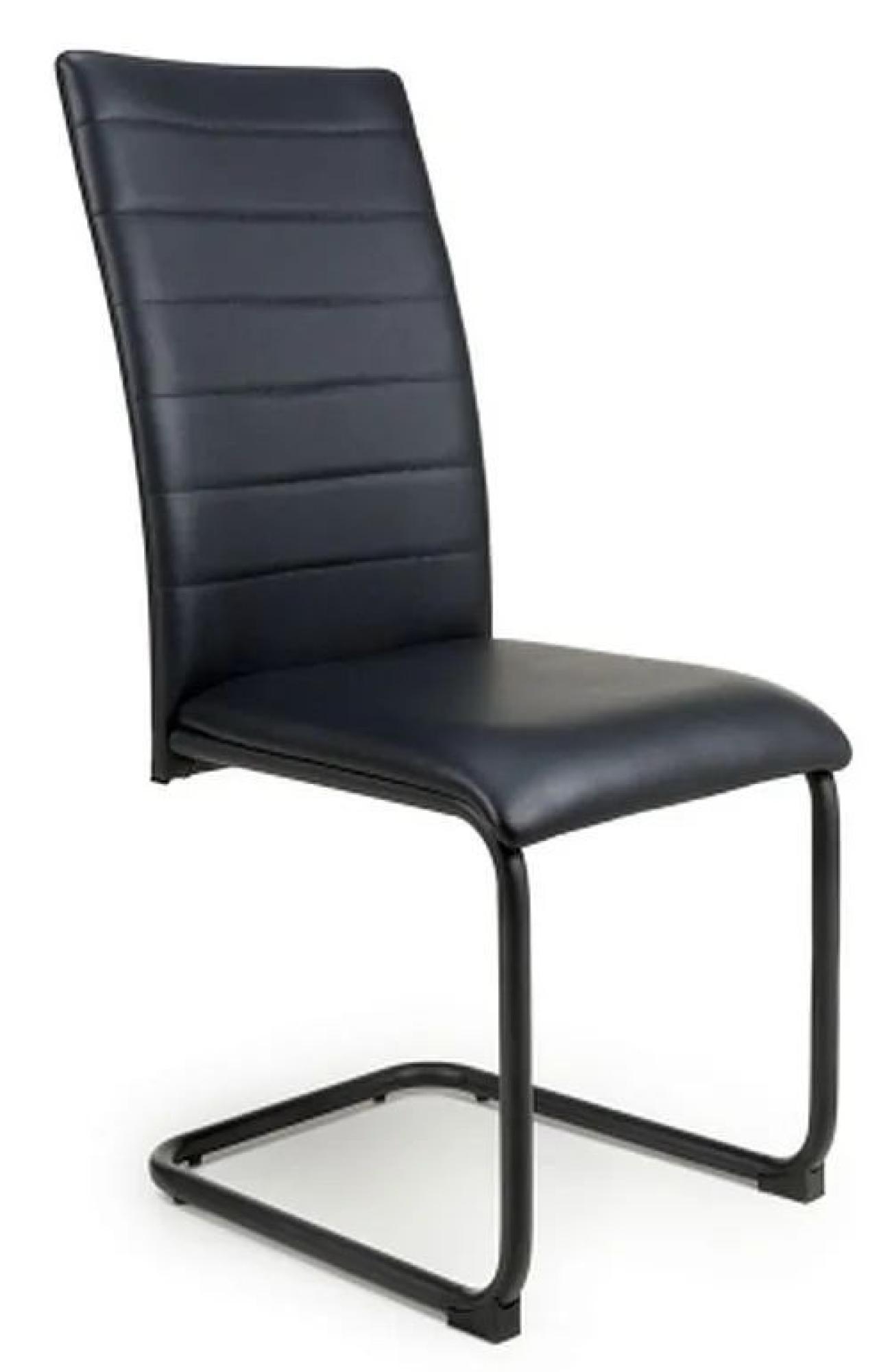 Carlisle Dining Chair - Set of 4 - Black Leather