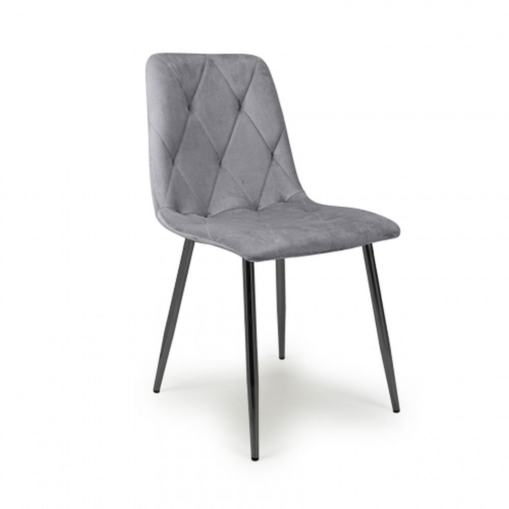 Vernon Dining Chair - Set of 4 - Brushed Grey Velvet