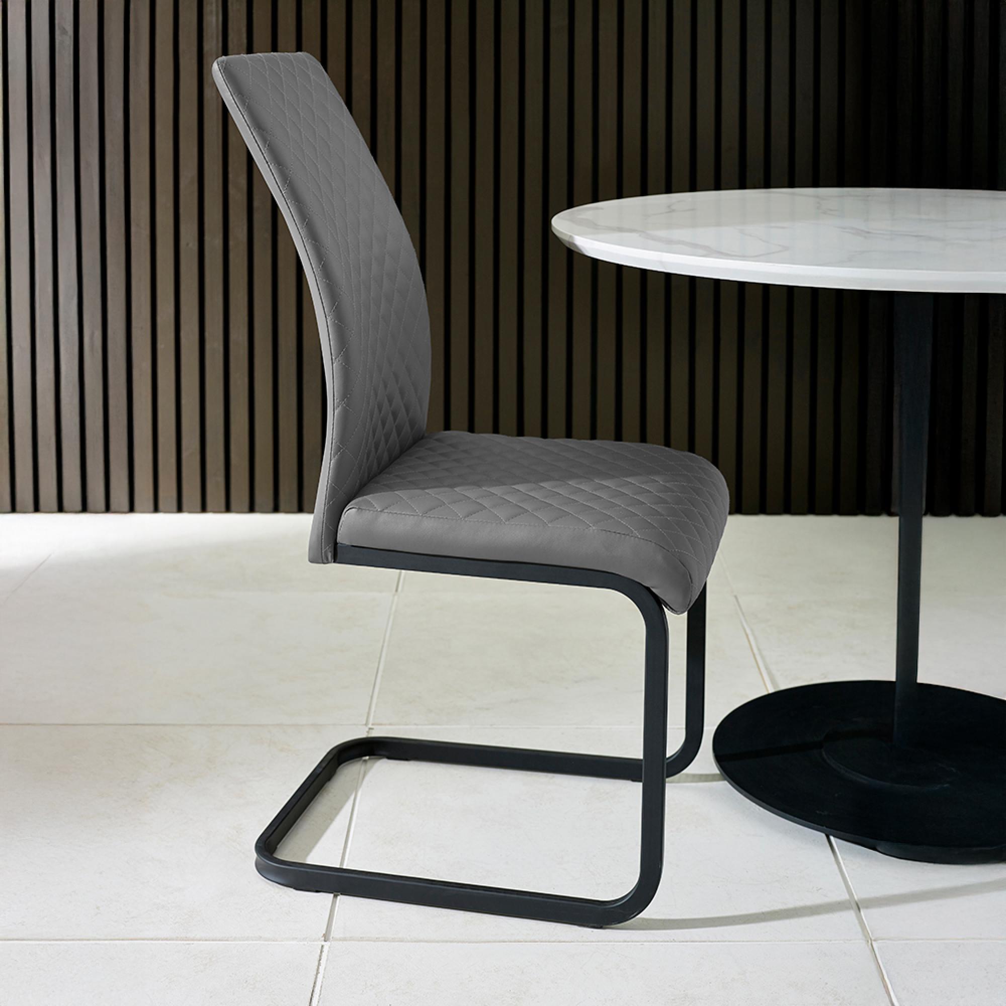 Xavier Cantilever Dining Chair - Set of 4 - Grey