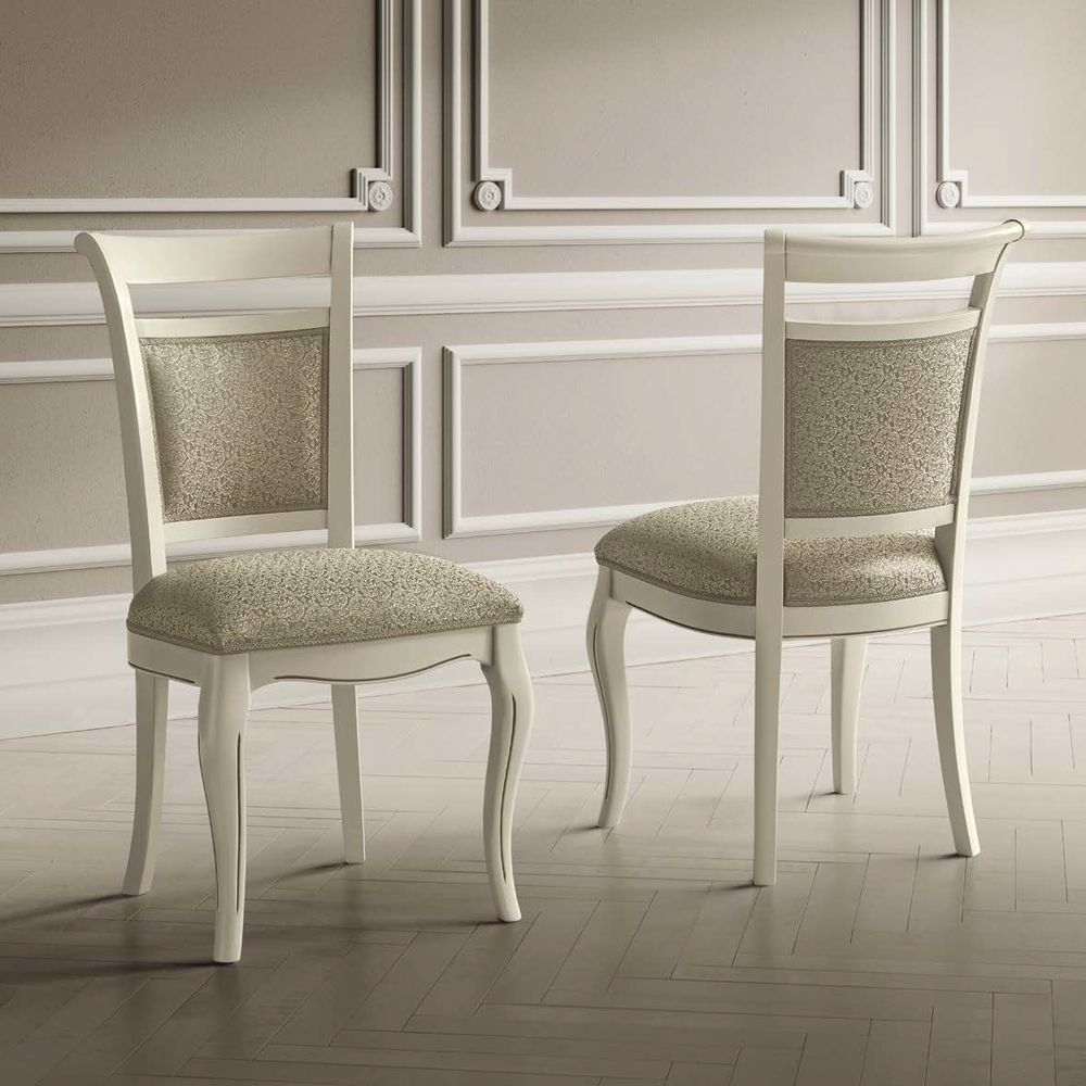 Giotto Dining Chair - Vilma Fabric - Bianco Antico