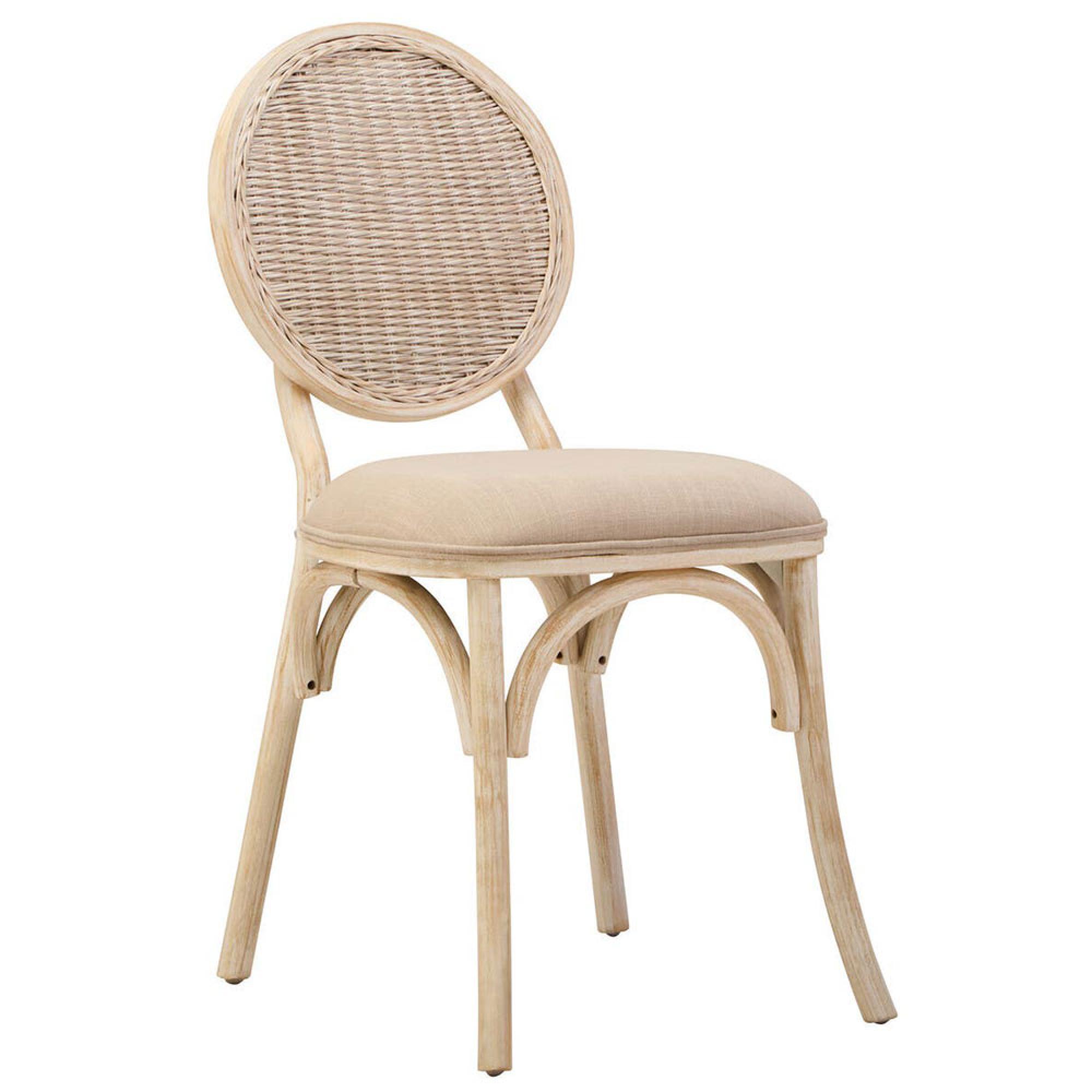 Cebu Dining Chair - White Wash - Padded - Elm Wood