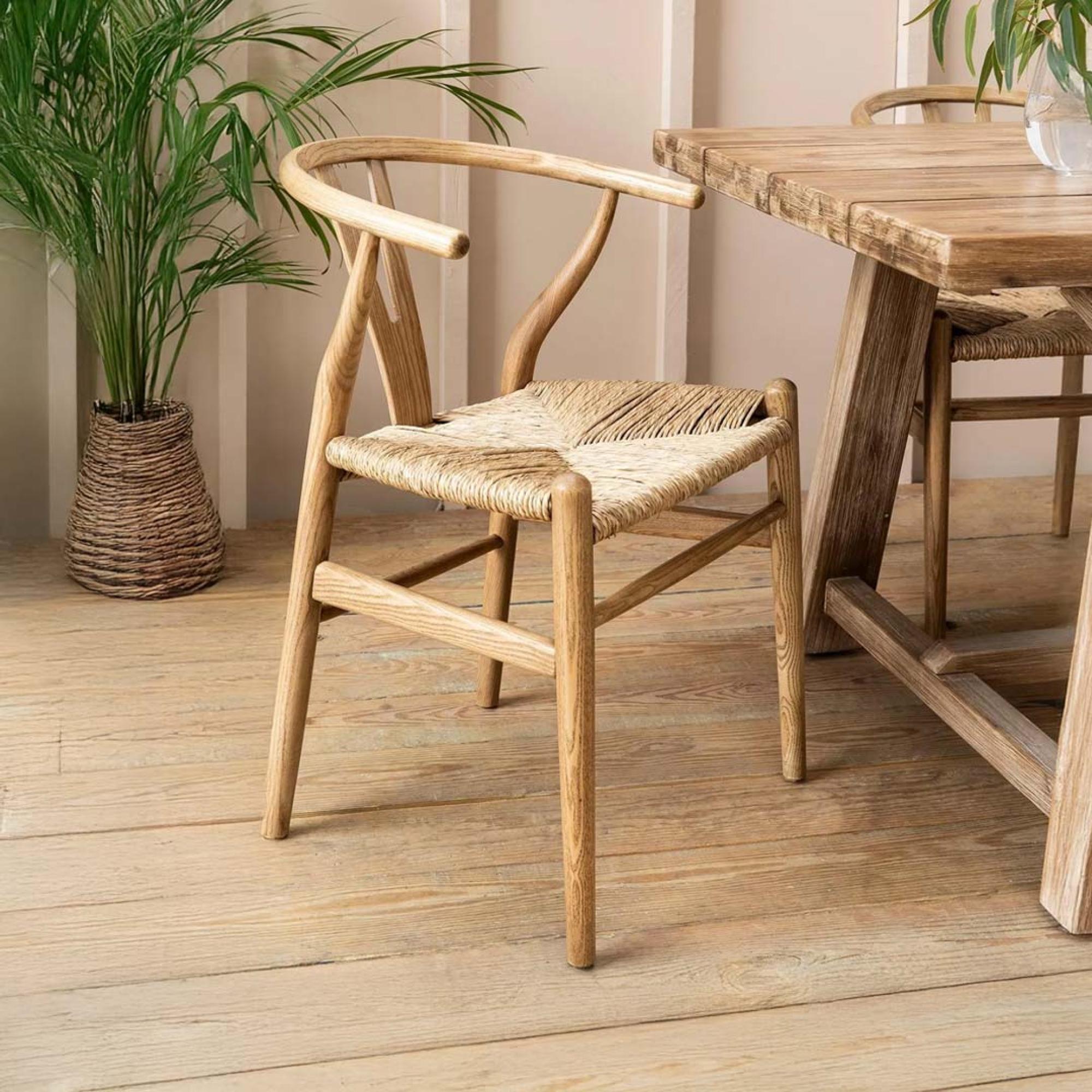 Chilthorne Wishbone Dining Chair Set of 2 Lime Wash